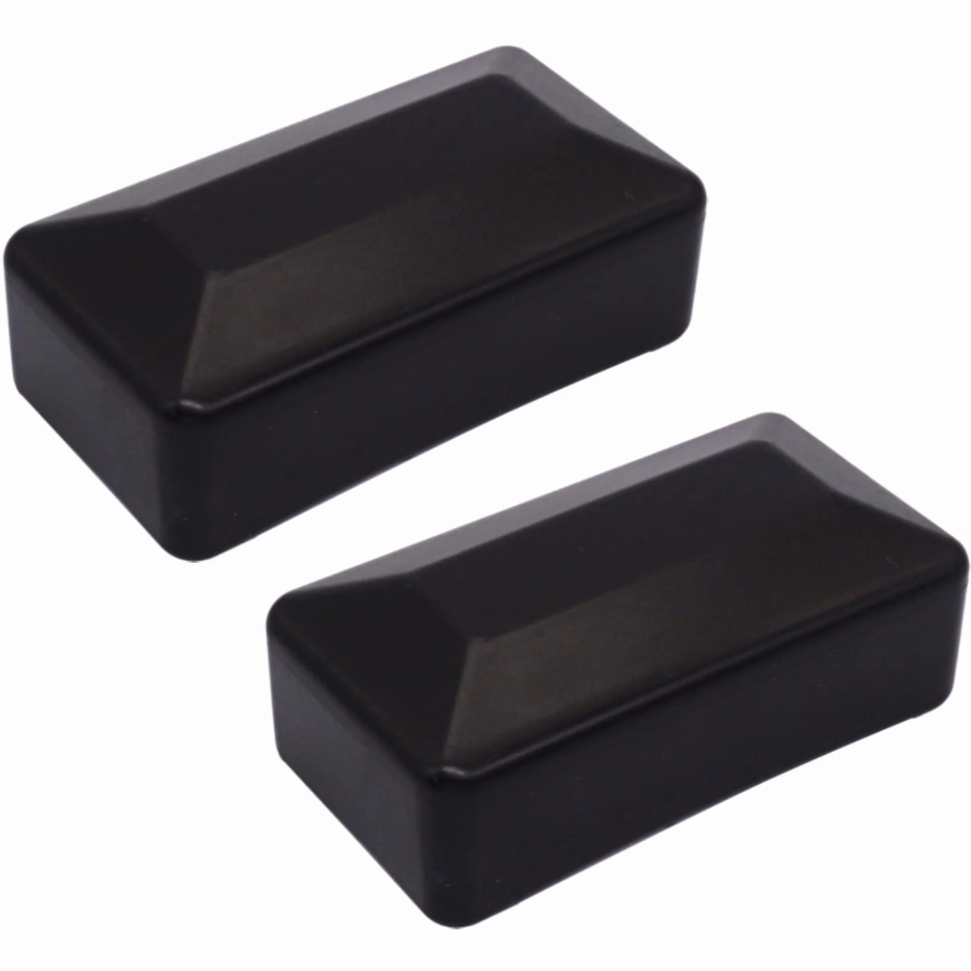 SKIR'CO (2 szt.) nakładki na słupki ogrodzeniowe, prostokątne czarne plastikowe nakładki 40 x 80 mm, osłony słupków ogrodzeniowych, kruczoczarne RAL 9005 kolor