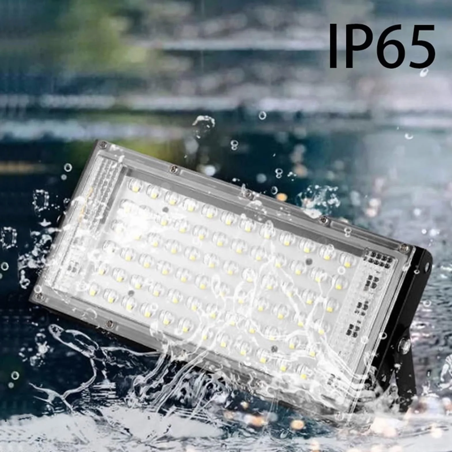 Lampy solarne zewnętrzne, Reflektor LED Lampa uliczna Projektor zewnętrzny IP65 do ogrodu, podwórka, garażu, drzwi(Flood Light X 4,WHITE 50W)