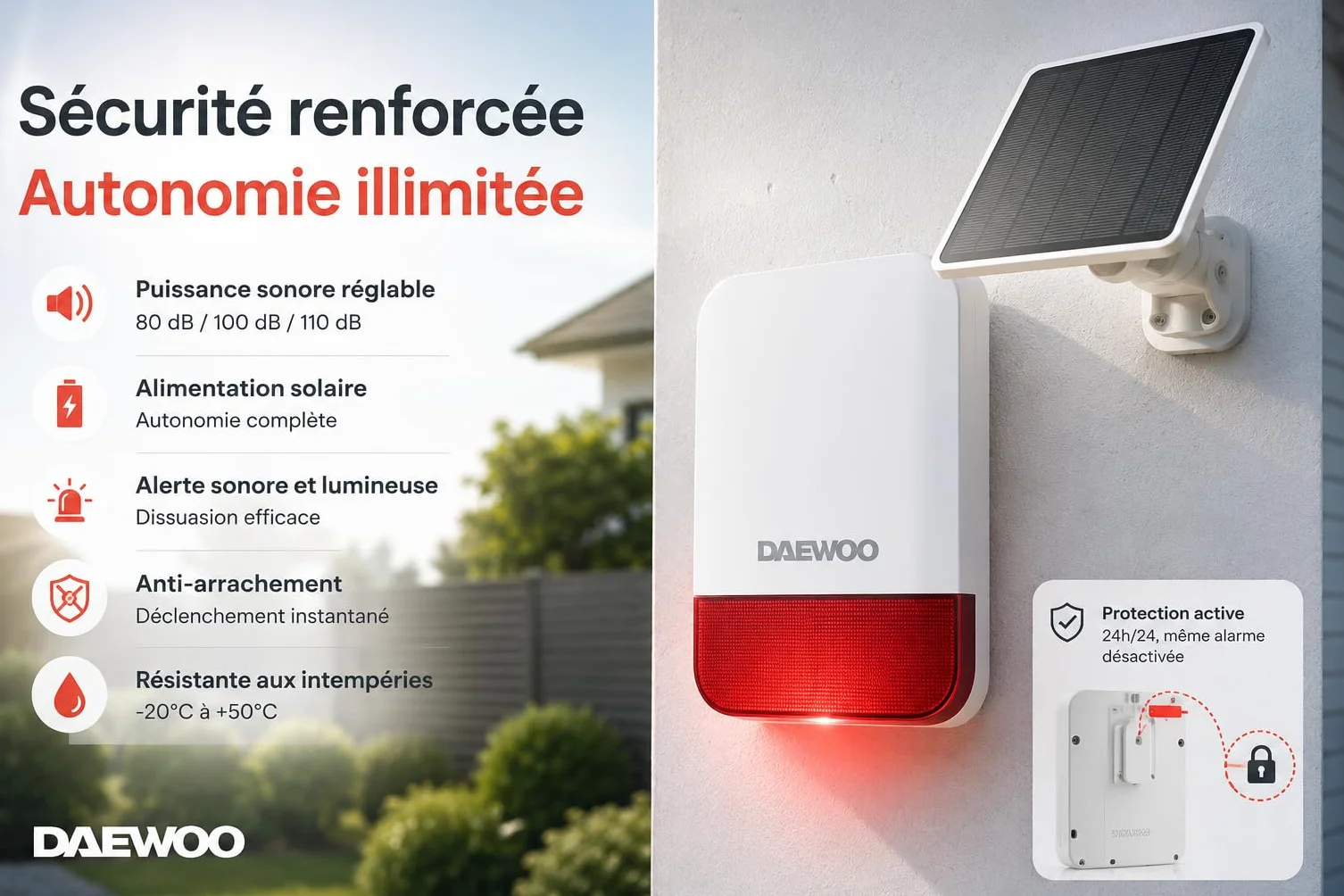 Daewoo Security Touch Essential+ - Alarm domowy bez abonamentu z kamerą HD, syreną słoneczną, 4 czujniki drzwi, 2 czujniki ruchu - kompatybilny z Alexa i Google Home