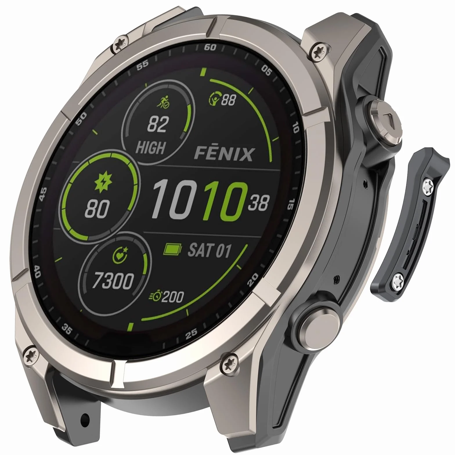 Zapasowe zderzaki ochronne do Garmin Fenix 8/Tactix 8/Quatix 8 antykolizyjne ciemnoszare 51 mm