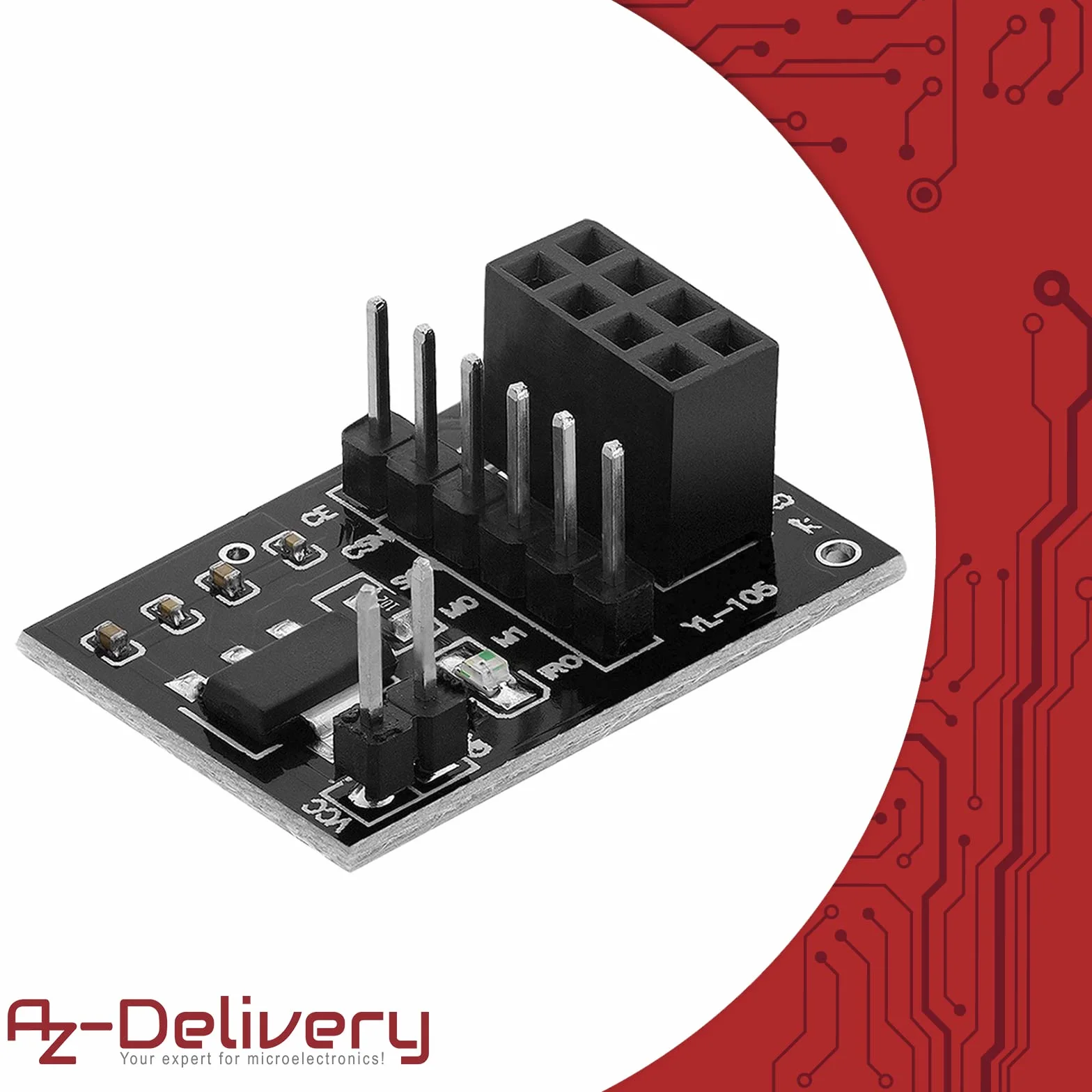 AZDelivery 3 x Adapter Compatible with NRF24L01 do bezprzewodowego modułu nadawczo-odbiorczego RF 2,4 GHz 3,3 V z 8 pinami