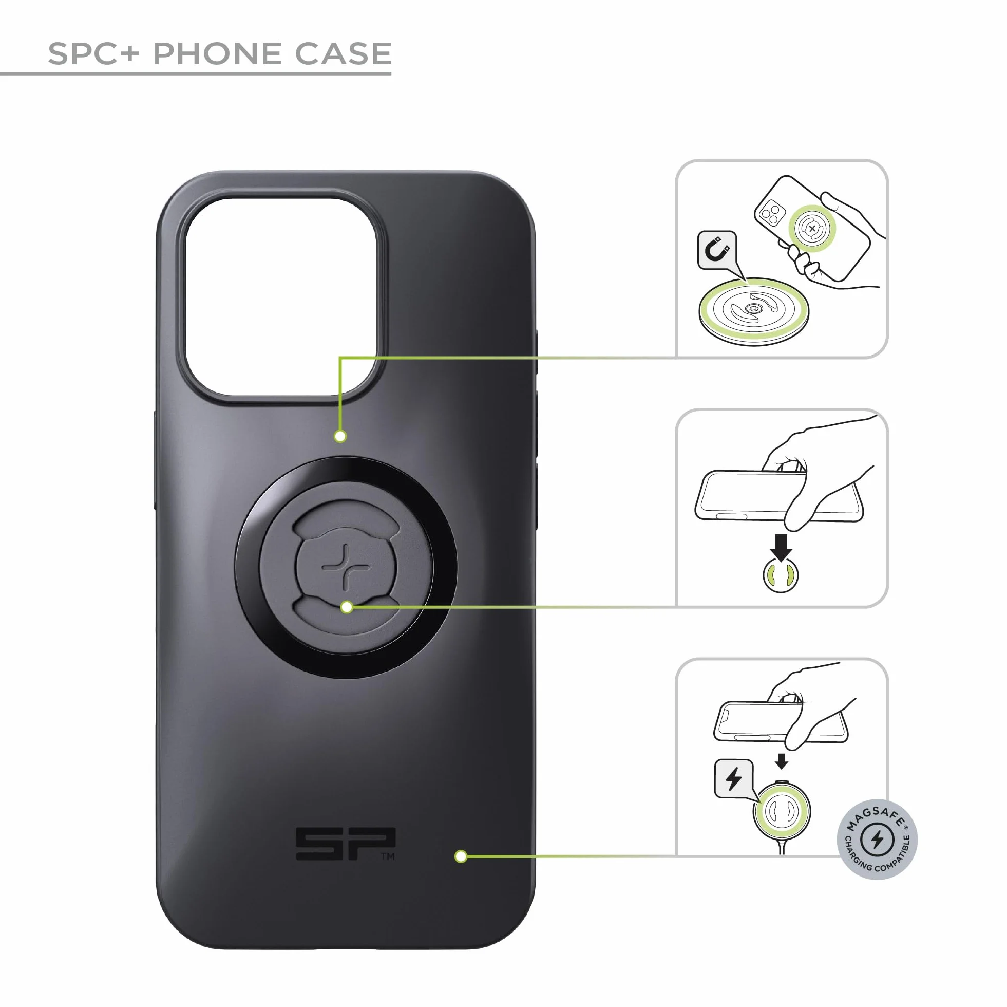 SP CONNECT Micro Stem Bundle | SPC+ | uchwyt na telefon komórkowy iPhone 12 Pro/12 na kierownicę rowerową | uchwyt na smartfon rower | uchwyt na telefon komórkowy