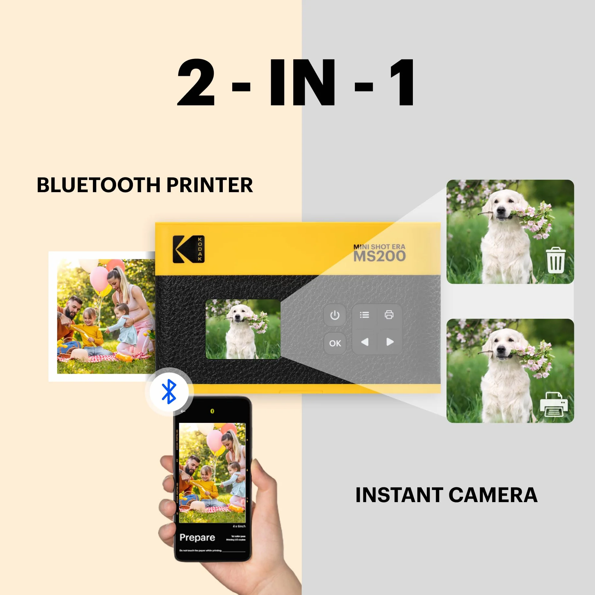KODAK Mini Shot 2 ERA 4PASS 2-w-1 aparat i drukarka zdjęć 5,3x8,6 cm żółty
