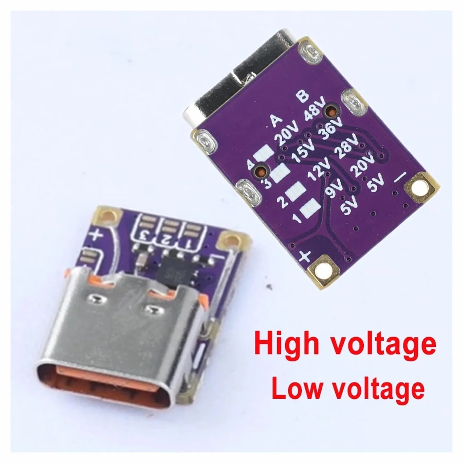 PD3.1/QC3.0 Decoy Module USB-C 5-48 V 5 A Fixed Output Board for DIY Power Supply Tester (High Voltage)