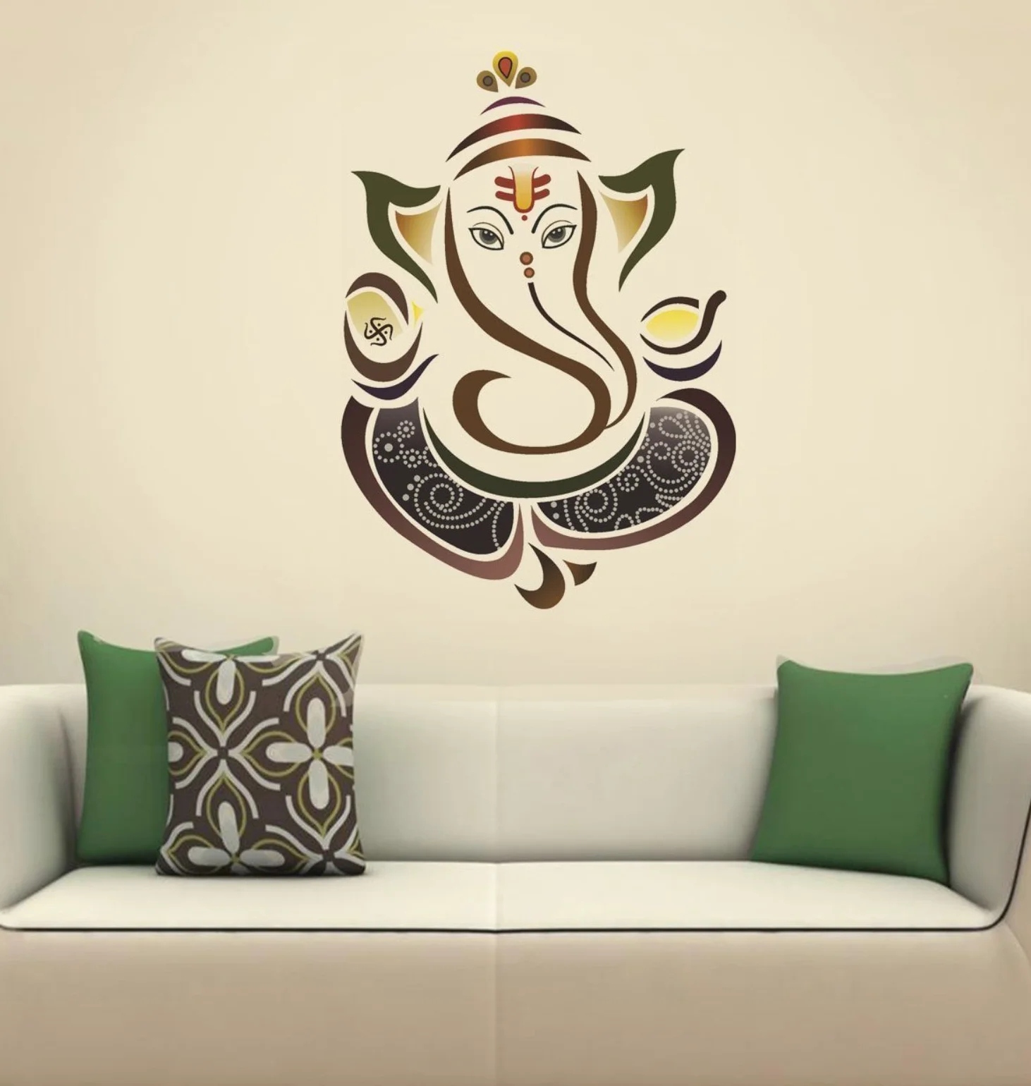 Decals Design Naklejka ścienna "Modern Elegant Ganesha God" (winyl PCW, 50 x 70 cm, wielokolorowa)