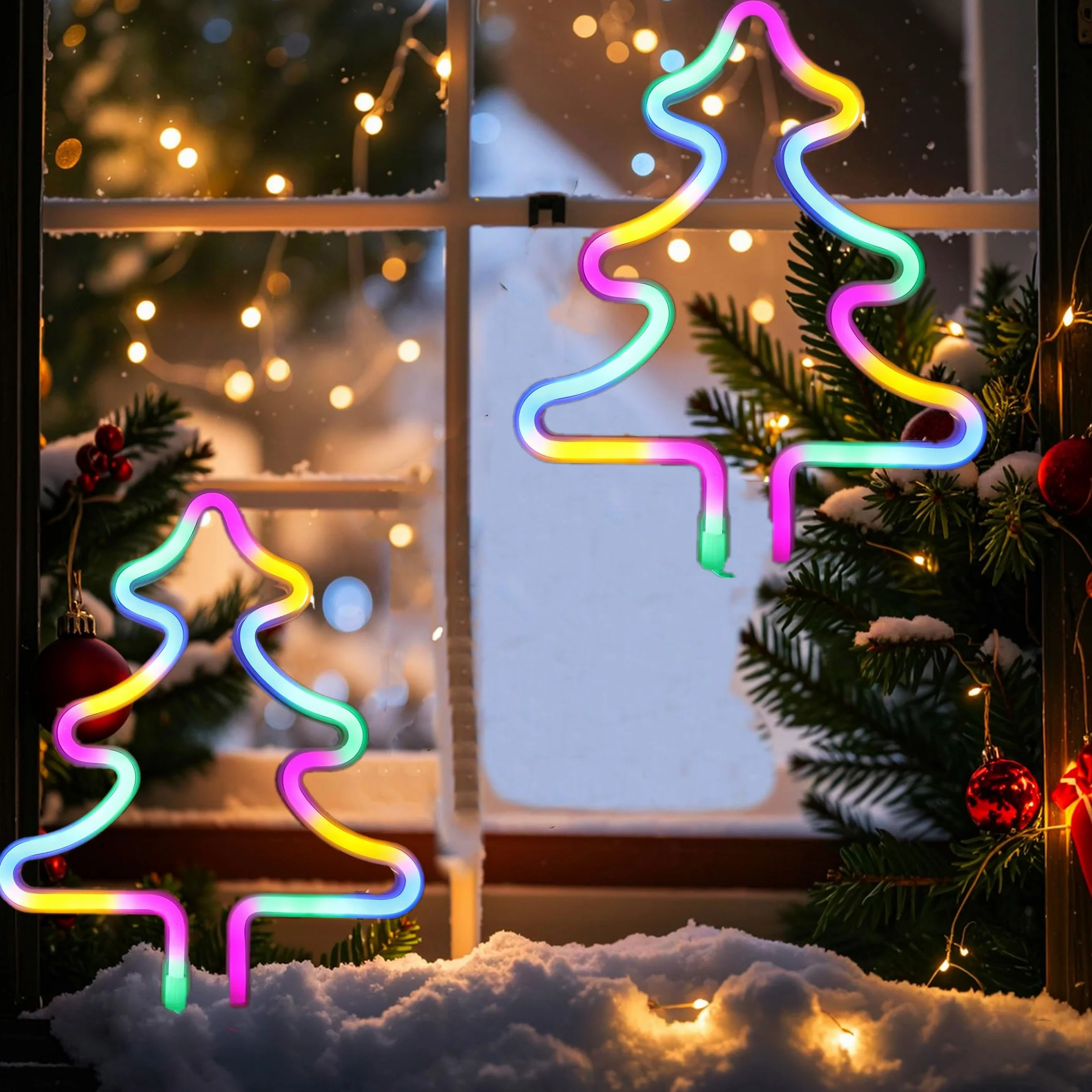 Neonowe znaki świetlne na choinkę do sypialni, sypialni, akademika, dekoracja ścienna, neonowa dekoracja bożonarodzeniowa, lampki nocne LED, ozdoby stołowe, prezenty dla dzieci, przyjaciół, przyjęcie