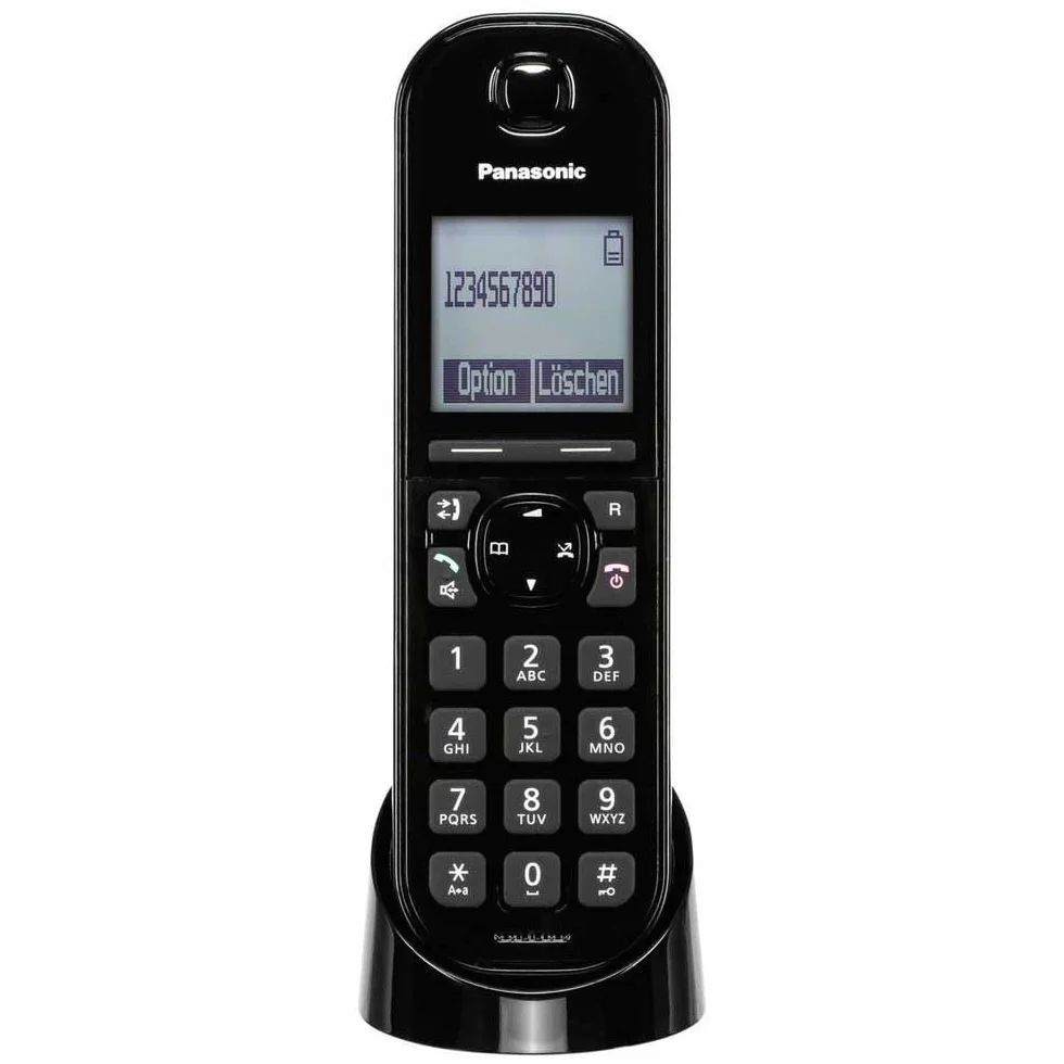 Panasonic KX-TGQ200GB DECT IP telefon (bezprzewodowy, kompatybilny z CAT-iq 2.0, tryb głośnomówiący, blokada dzwoniącego, Eco-Plus, telefon cyfrowy), czarny