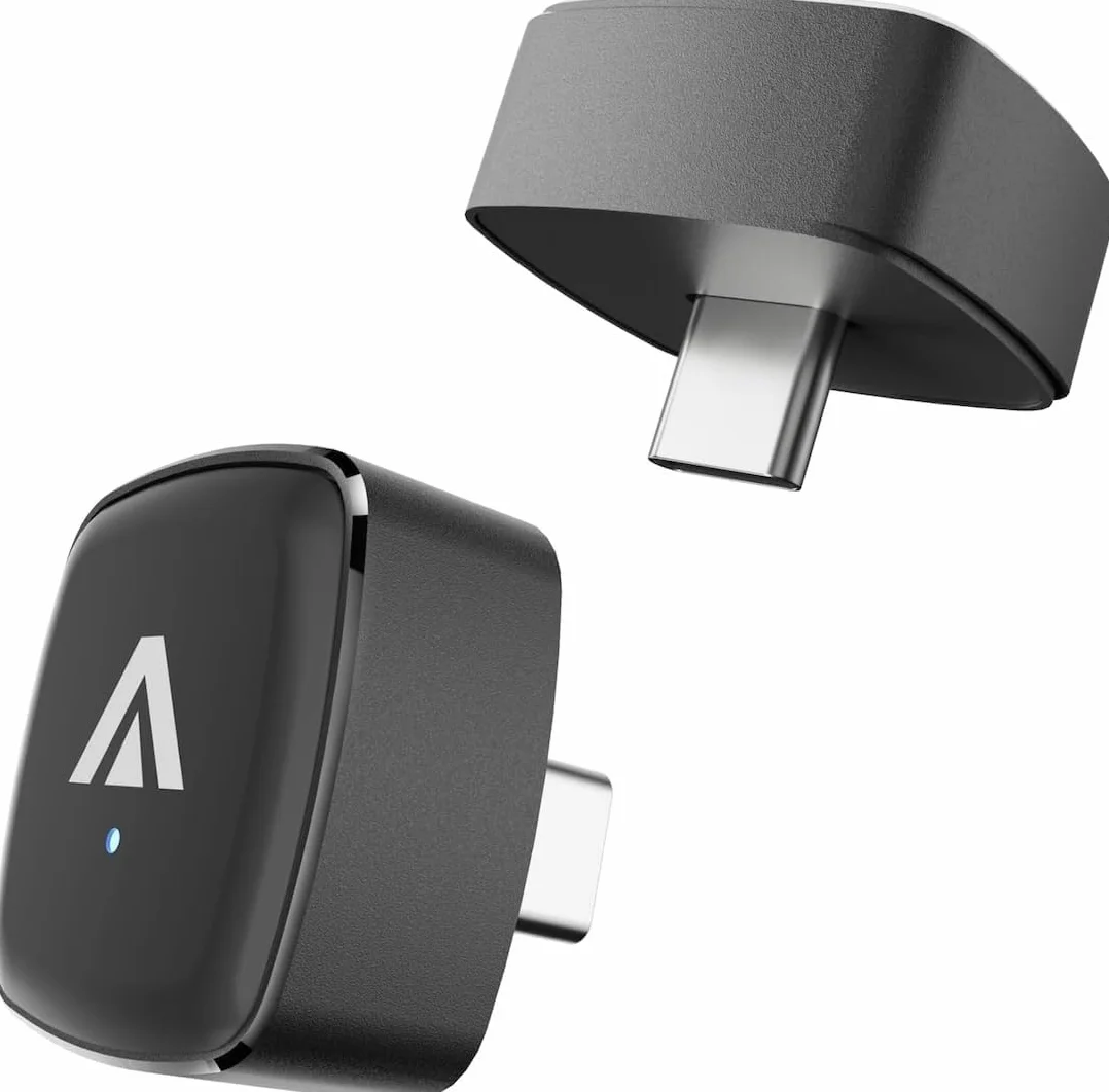 Bezprzewodowy adapter CarPlay i Android Auto 2 w 1, mini klucz USB C do samochodów z fabrycznym okablowaniem (2016+), bezprzewodowy adapter samochodowy Plug & Play z obudową ze stopu aluminium, konwer