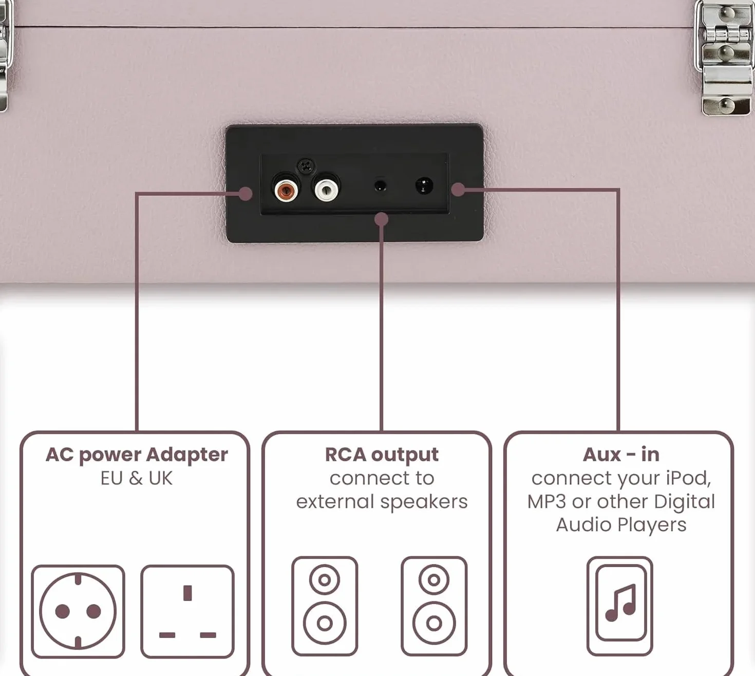 Crosley Voyager gramofon z Bluetooth i AUX 3-biegowy odtwarzacz winylowy 7" 10" 12" przenośny ametyst