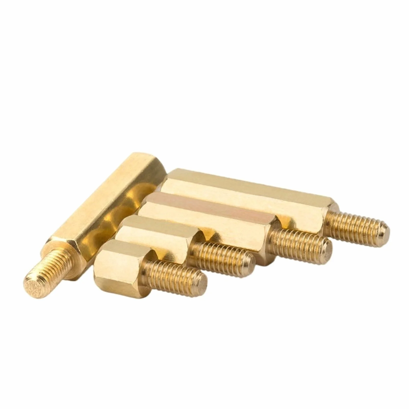 10 sztuk/partia M2 M2.5 M3 M4 M5 sześciokątne śruby dystansowe mosiężne gwintowane filary PCB komputer PC płyta główna dystans dystansowy(55mm x10pcs)