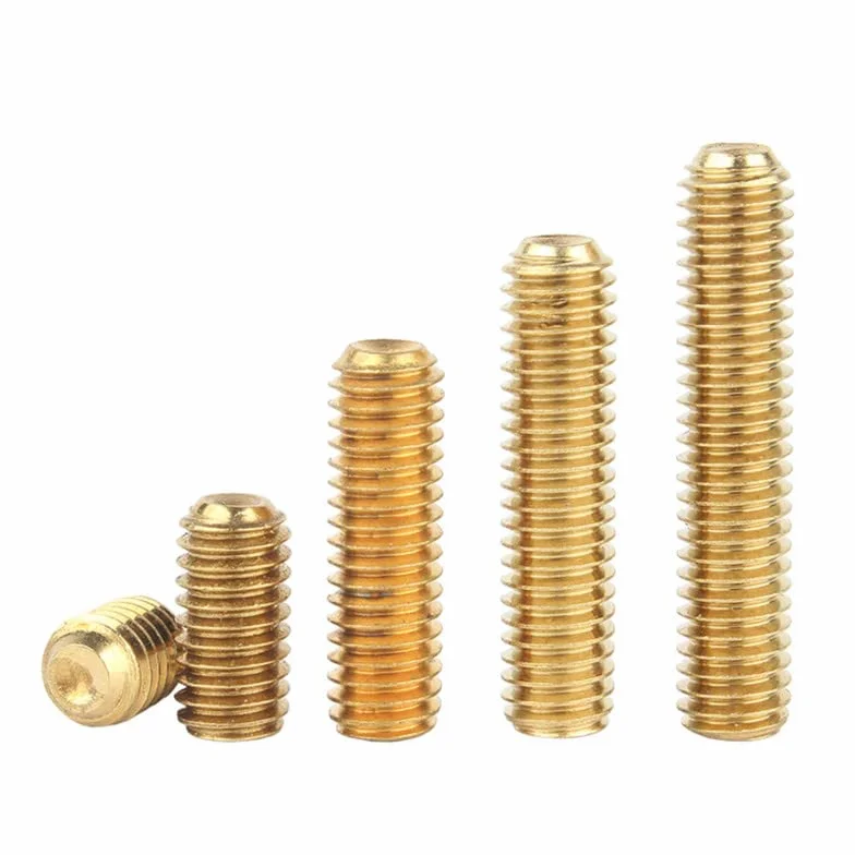 M2 x 4mm 50 Pcs Nasadka gniazda Śruby dociskowe Mosiądz Gniazdo sześciokątne Wkręty Bezgłowy Allen Pokrętło