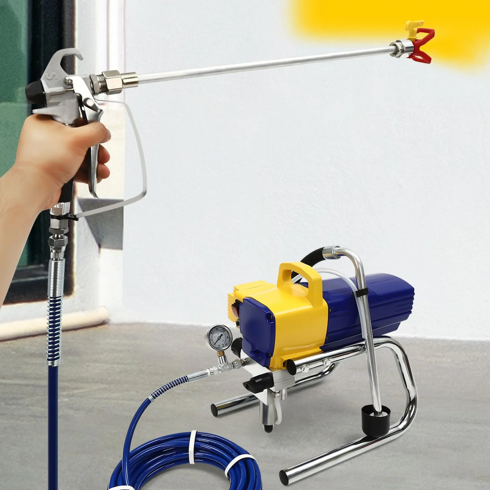 Elektryczny pistolet natryskowy do malowania ścian, system natrysku farby Airless Control Pro, pistolet natryskowy do malowania drewna, metalu, ścian i sufitów wewnątrz i na zewnątrz