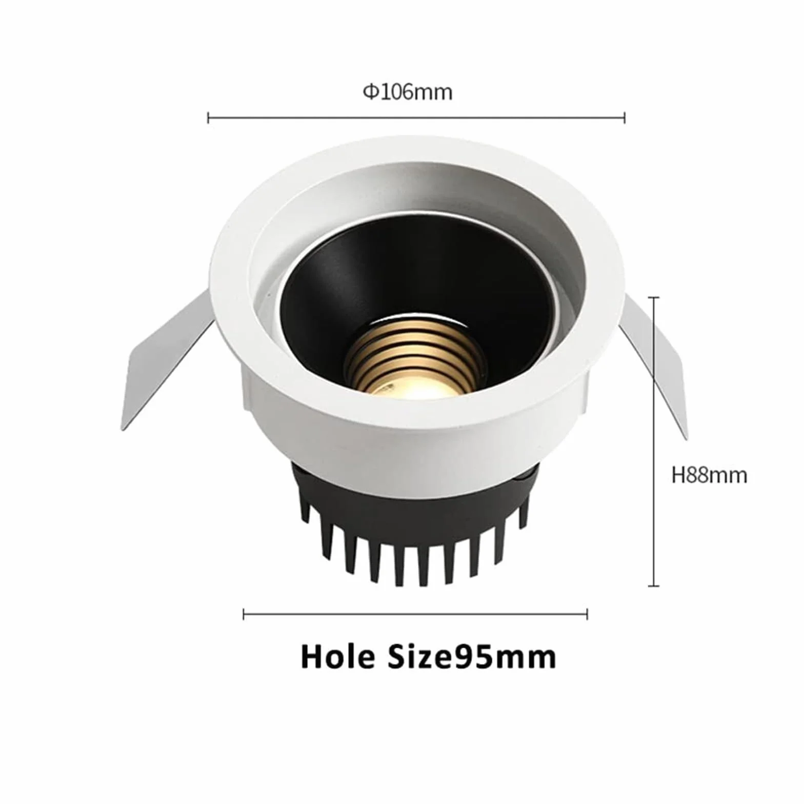 Nieoślepiające światło Downlight bez puszki, 10 W/12 W/15 W, 3,5-calowa okrągła lampa sufitowa do zabudowy, podkładka świetlna, 3 temperatury barwowe do wyboru (15 W, ciepła