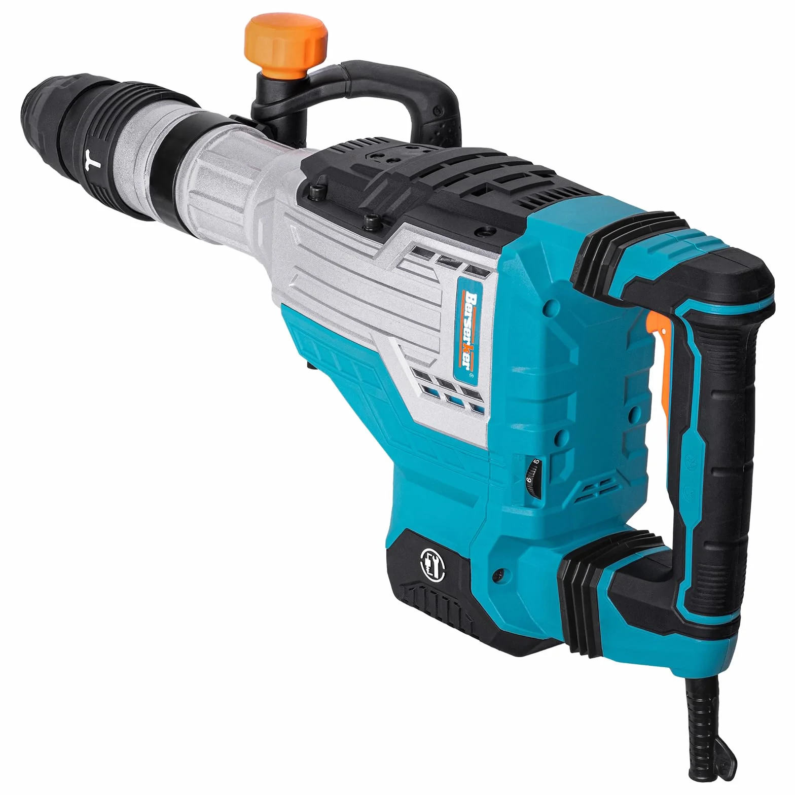 Berserker 1700 W 11.3 kg SDS-Max młot wyburzeniowy 1-9/40.6 cm 14-A przewodowy elektryczny wytrzymały demo młot do odpryskiwania betonu/chodnika z futerałem do przenoszenia dłuta płaskiego