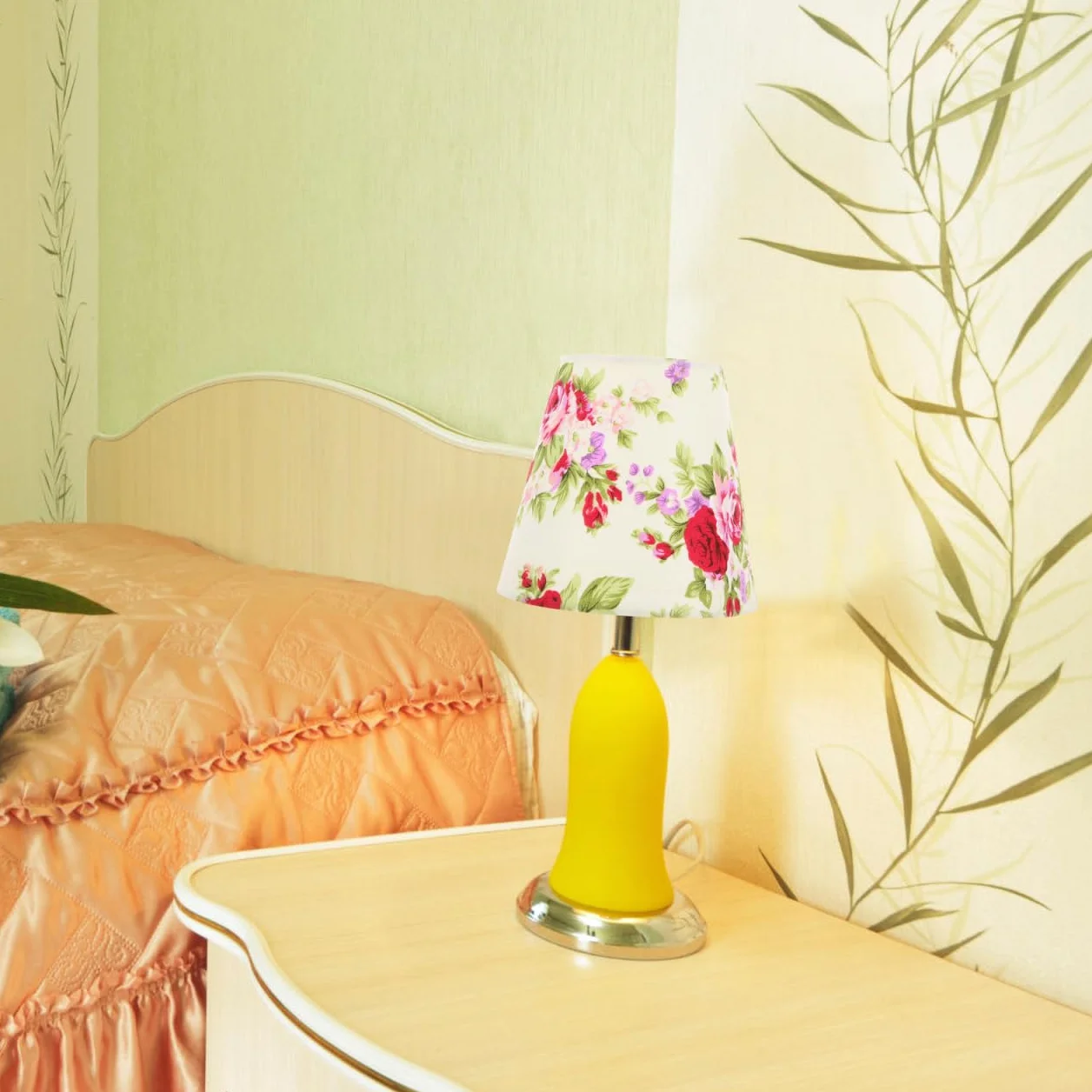 Generic Abażur z materiału z kwiatowym wzorem do lamp E27, E14, uniwersalny abażur, akcesoria do lamp kryształowych i kinkietów, osłona światła dla ochrony oczu 14 x 15 x 3,5 cala