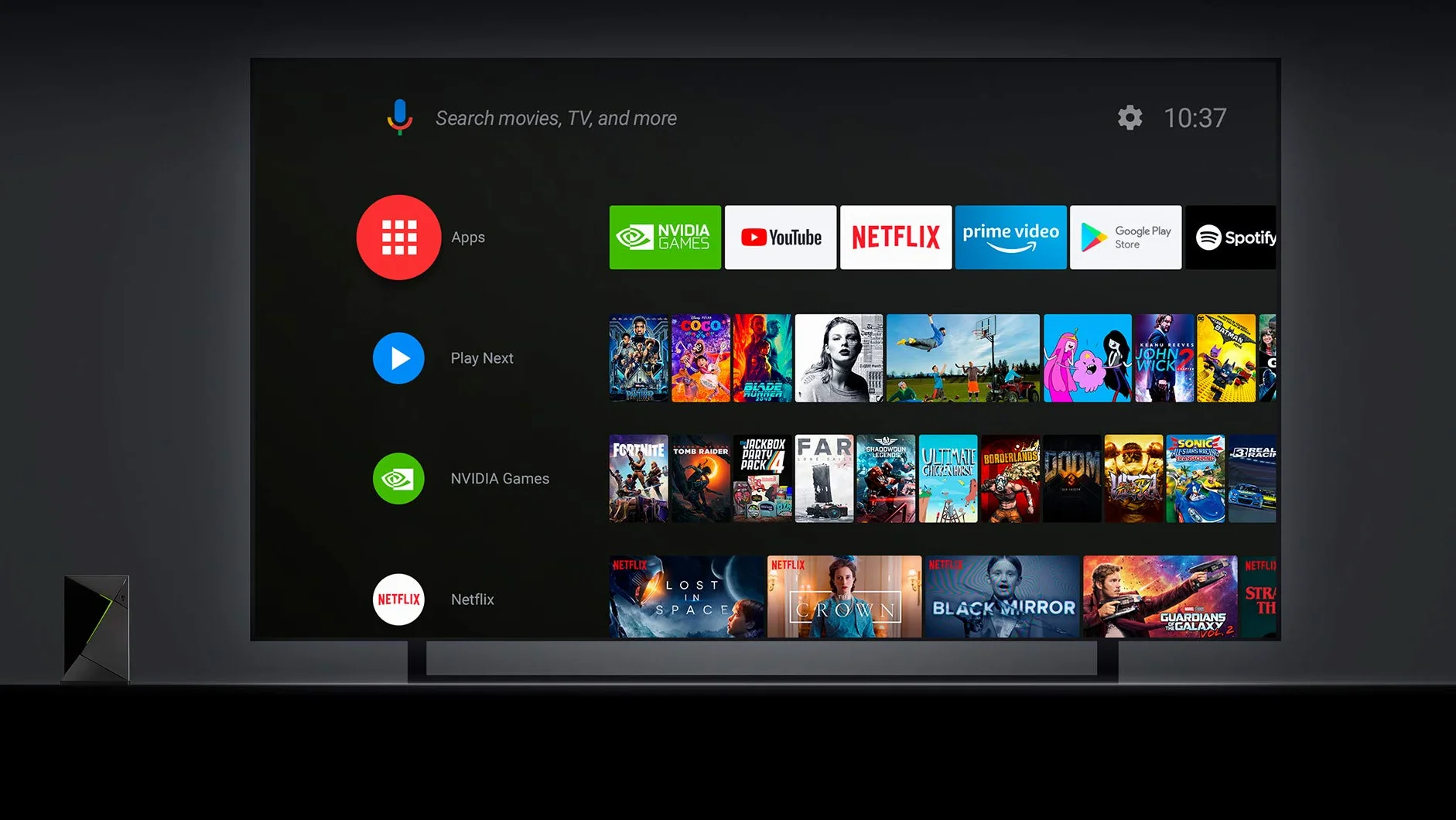 Nvidia Shield TV Pro Streaming Box, Czarny, 15,9 x 9,8 x 2,6 cm