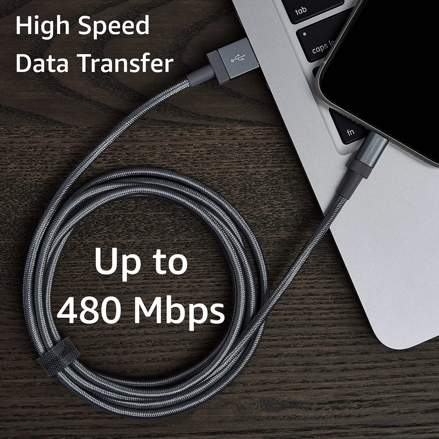 Amazon Basics Kabel USB-A na Lightning Nylonowy MFi 0,9 m do iPhone'a
