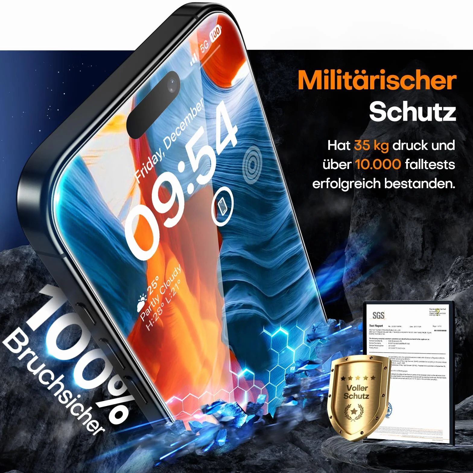 TAURI 3 Sztuki Ochraniacz Ekranu do iPhone 15 Pro Max 6,7" z Automatyczne Odpylanie Szybka Instalacja Narzędziem, Szkło Hartowane, Odporne na Zarysowania, Bez Pęcherzyków Powietrza Film