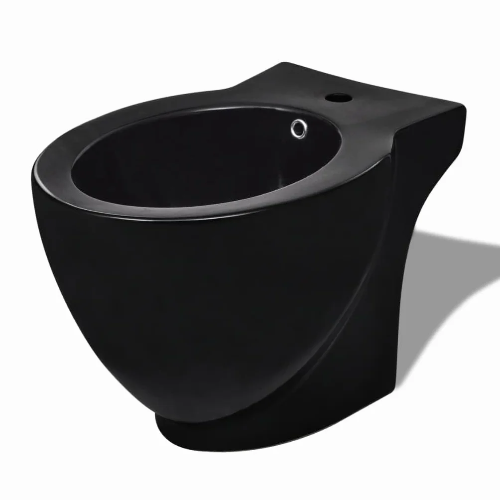 Dom i ogród - okrągły stojak na bidet czarny ceramiczny wybór mebli