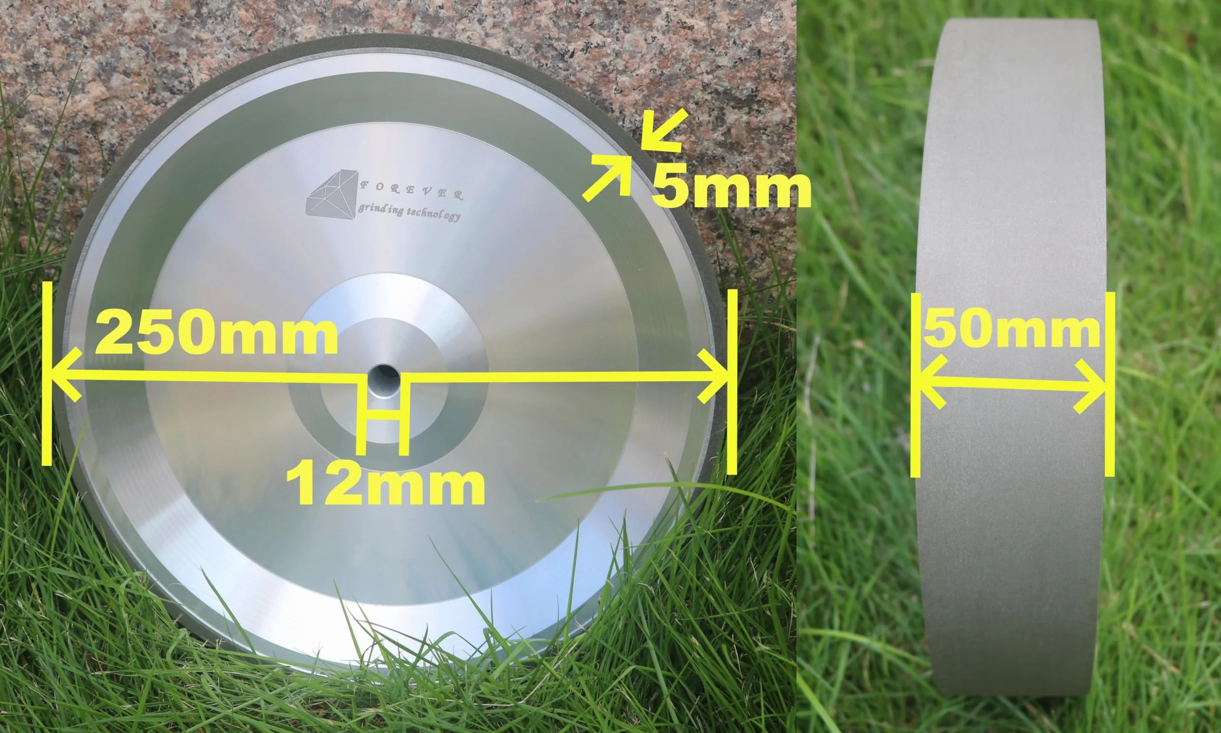 Diamentowa tarcza szlifierska z żywicy do szlifierki Tormek T8/T7 do ostrzenia i polerowania noży, D250 * T50 * H12 * X5 mm, ziarnistość 80-10000 (ziarnistość 46 µm, ziarnistość 400)