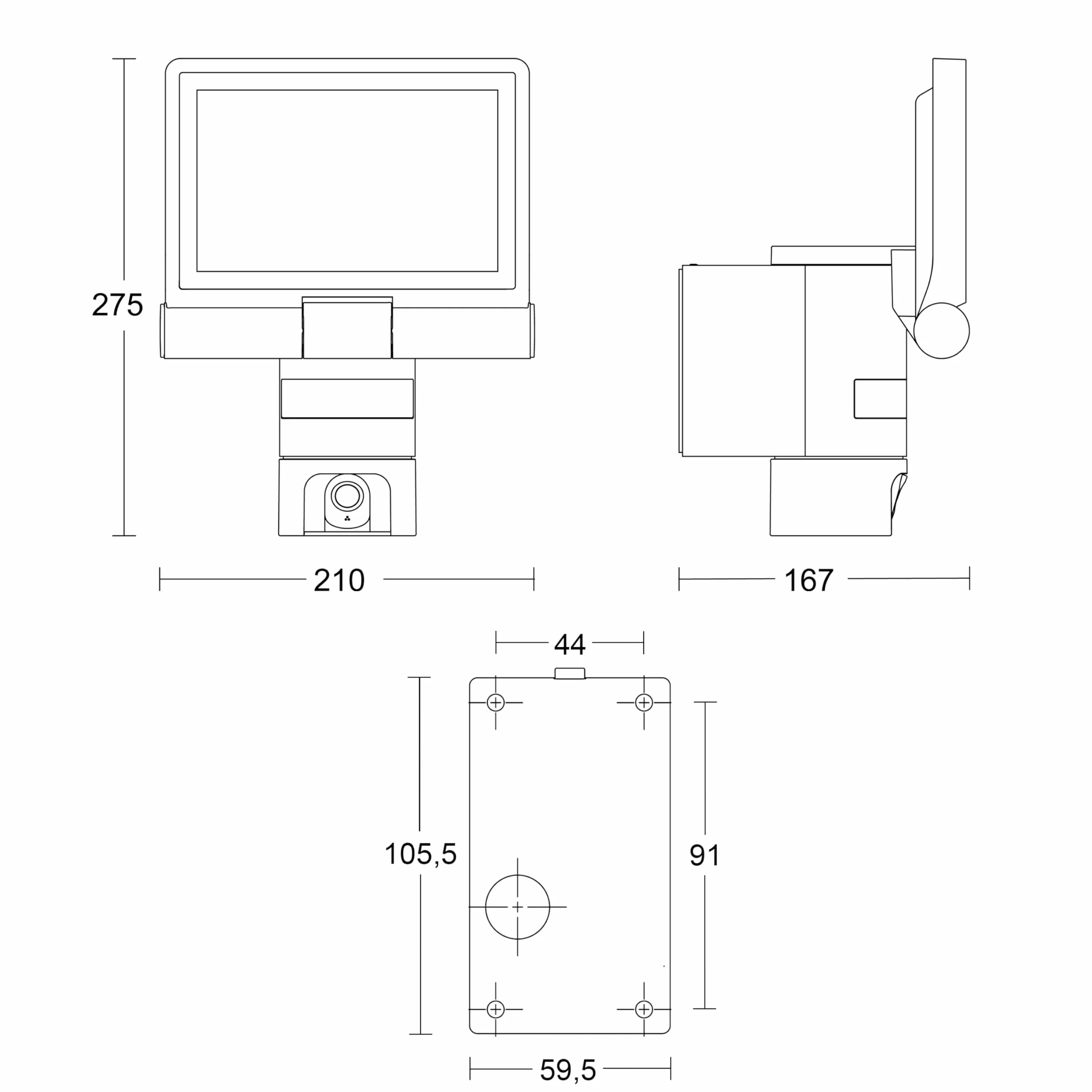 Steinel XLED CAM 1 oświetlenie kamery: reflektor zewnętrzny, kamera monitorująca, domofon, czujnik ruchu na podczerwień 180°, aluminium, 21 W, antracyt