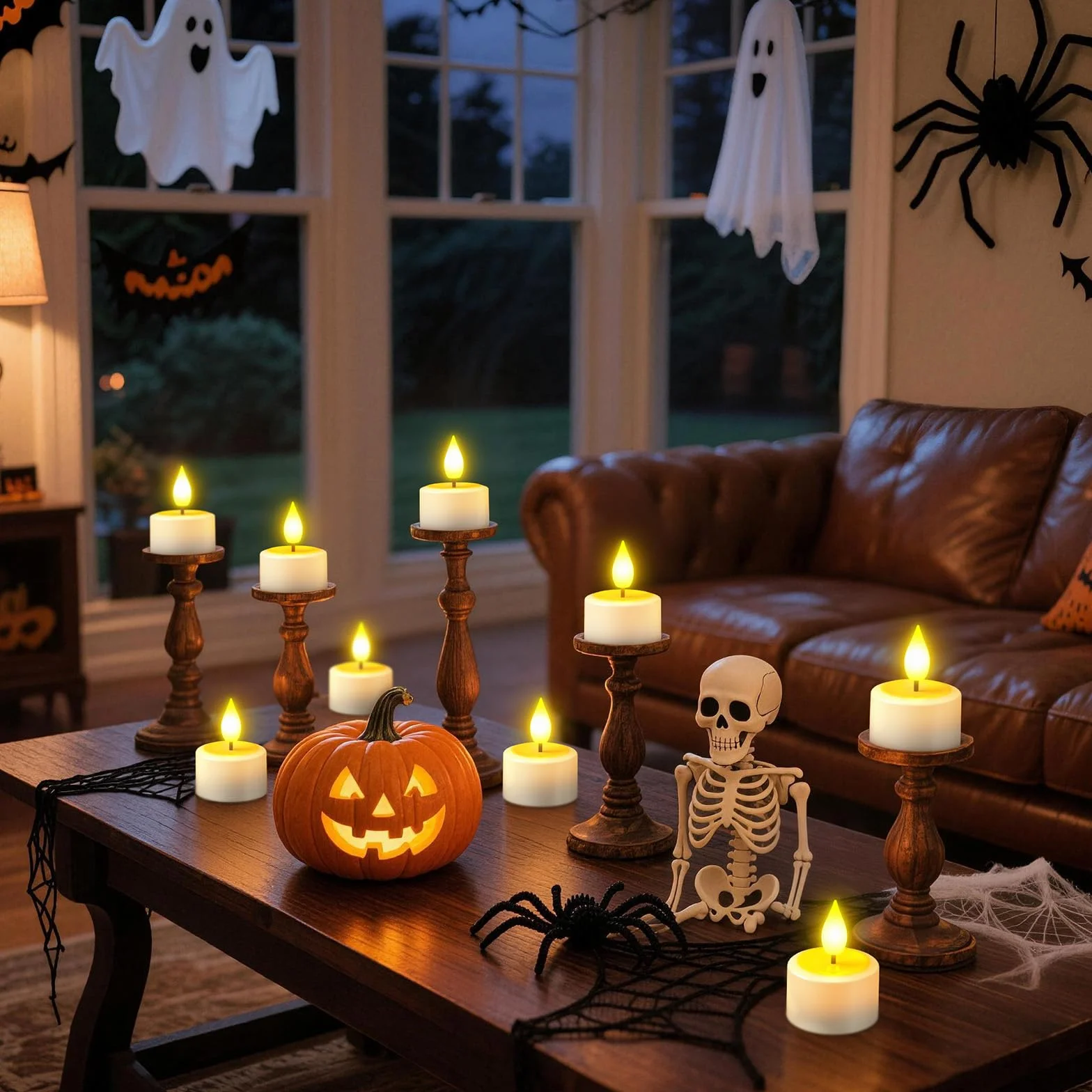 PChero Świece do ładowania z pilotem zdalnego timera, 2 szt. LED bezpłomieniowe świeczki na baterie, świece, migoczące do domu, pokoju, dekoracja na Halloween, dekoracje świąteczne