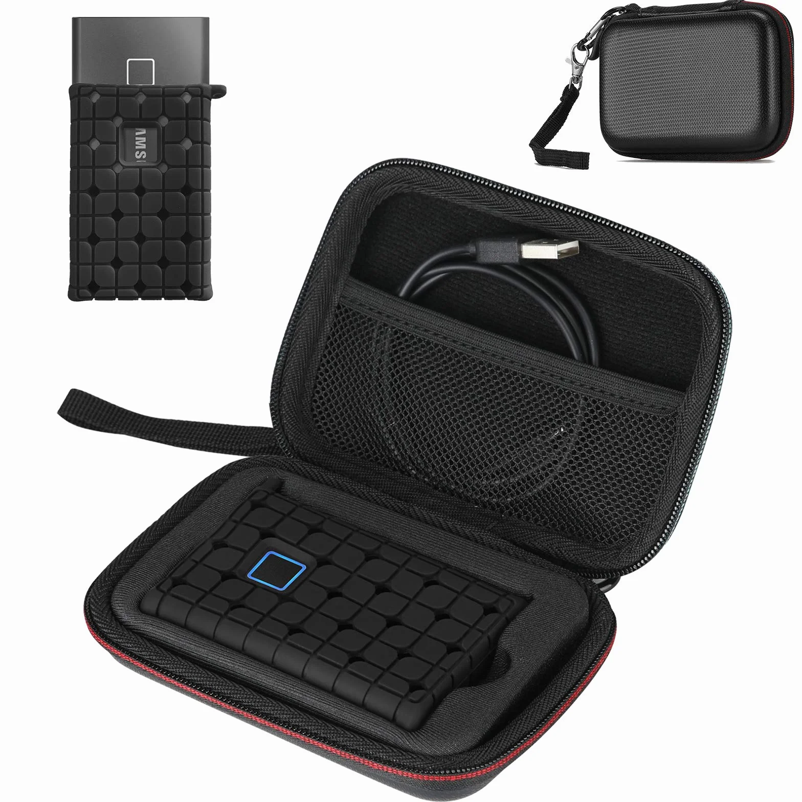 ProCase Etui ochronne Samsung T7 T7 Touch SSD 500GB 1TB 2TB odporne na uderzenia, czarne