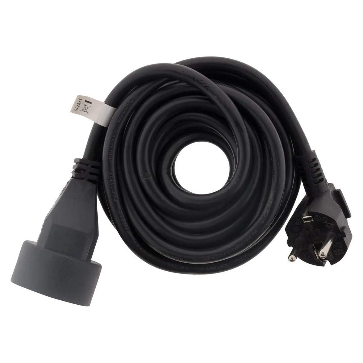Zenitech Przedłużacz 16A 2P+T HO5VV-F 3G1,5mm² Czarny 3m