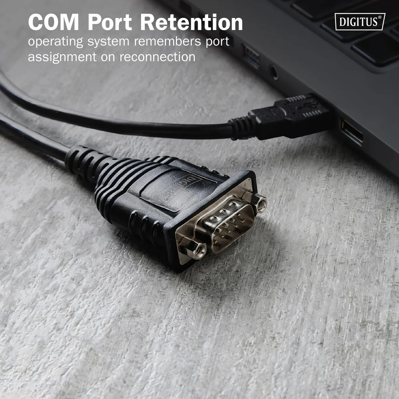 DIGITUS Kabel adapterowy USB 2.0 do RS232 DB9 1,8 m chipset FTDI czarny
