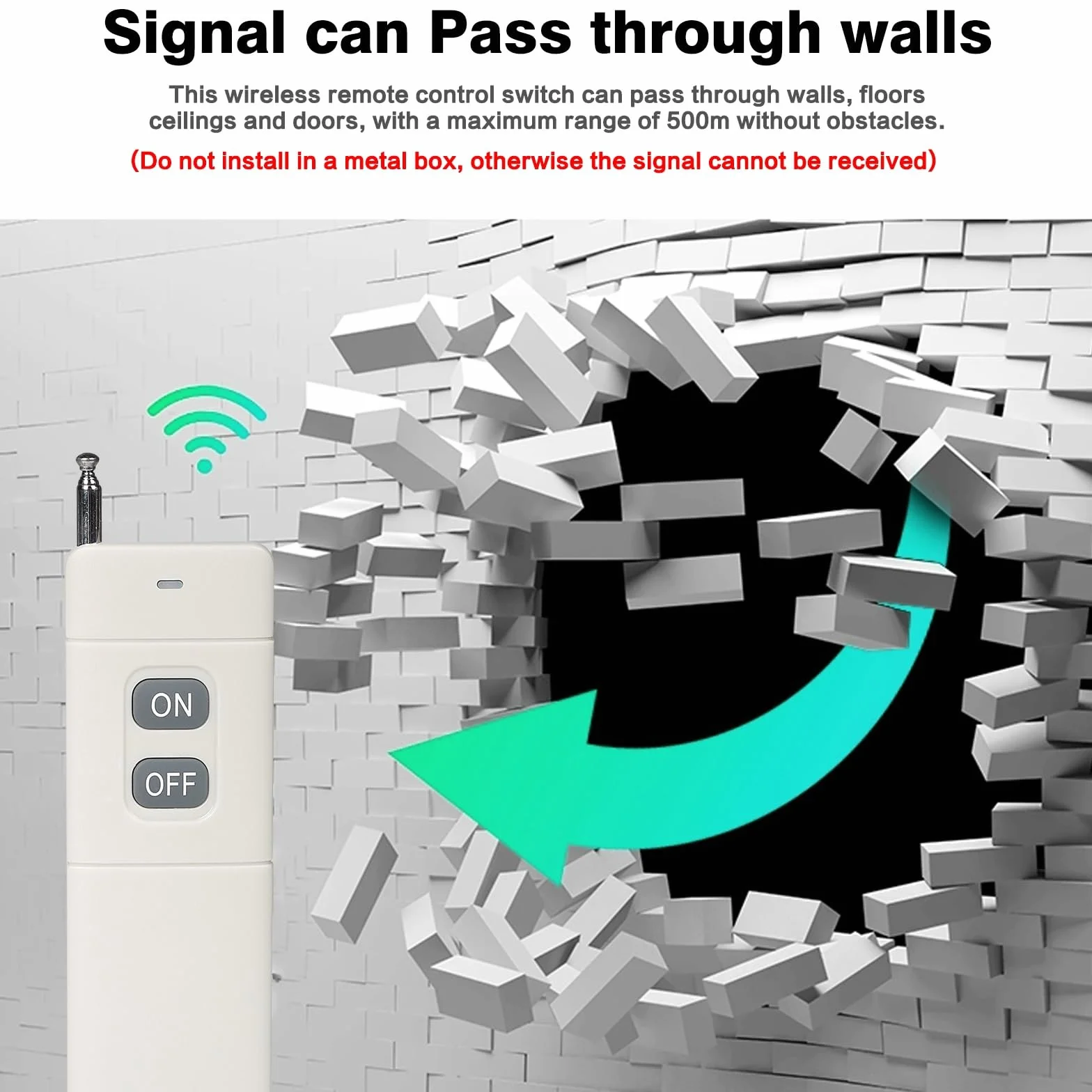 Jadeshay Przełącznik z pilotem zdalnego sterowania 220 V, bezprzewodowy przełącznik WiFi Rele pilot zdalnego sterowania do pompy wodnej silnika urządzeń oświetleniowych, 1500 m na dużą odległość
