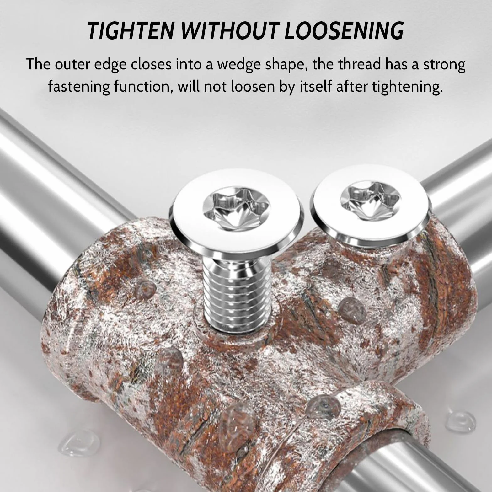 20 Sztuk Śrub z lbem Wpuszczanym M8x12mm, Wkręty Torx M8 ze Stali Nierdzewnej A2 V2A, z Napędem Sześciokątnym, Sruby z łbem Płaskim,z Główką w Kształcie Gwiazdy