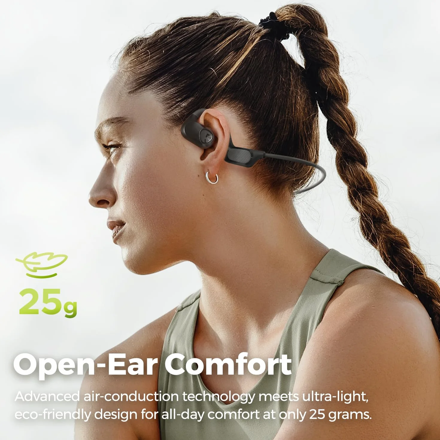SoundPEATS Runfree Lite2 Słuchawki otwarte Bluetooth 5.3, bezprzewodowe słuchawki douszne z przewodnictwem powietrznym i 2 mikrofonami, wygodne dopasowanie do sportu i pracy, kontrola aplikacji