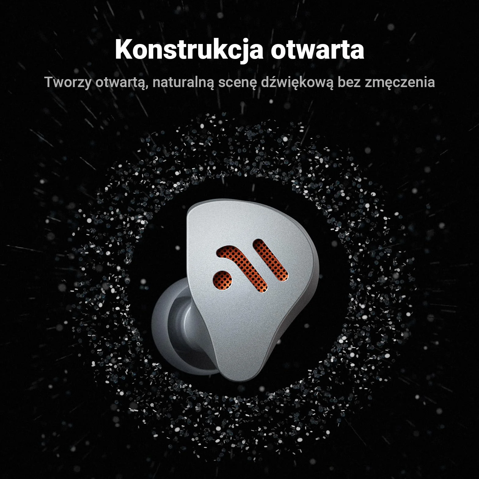Fosi Audio IM4 Słuchawki Douszne HiFi Otwarty Tył N52 Podwójny Magnes 2-Pin Kabel 3,5 mm Srebrny