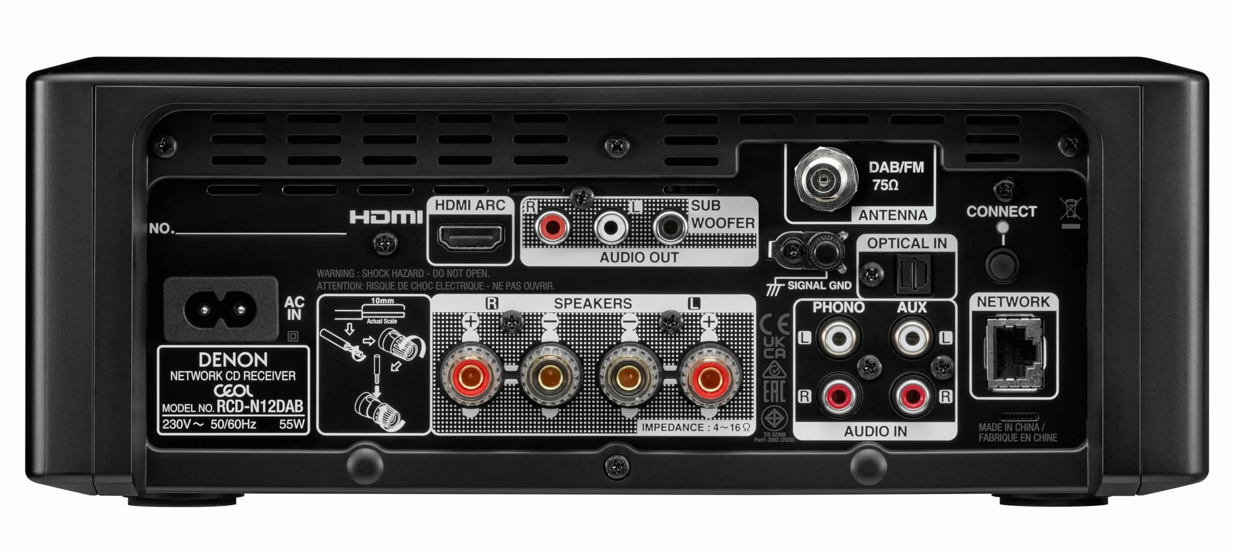 Denon CEOL N12DAB system all-in-one z CD, DAB/FM, HDMI ARC, HEOS® - czarny