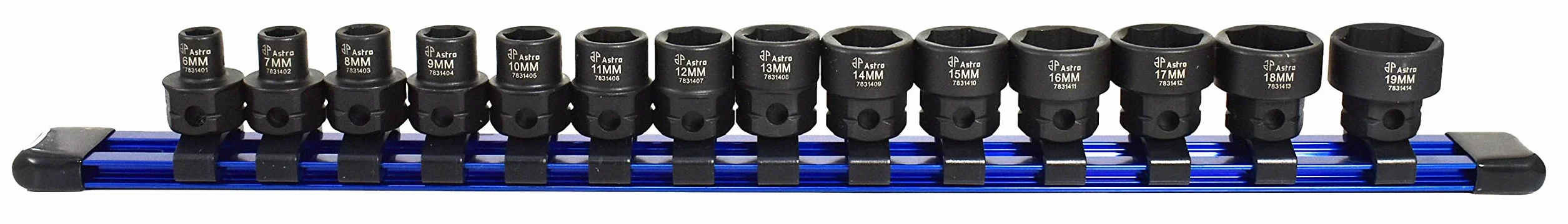 Astro Tools 78314 14-częściowy napęd 3/8", niskoprofilowe, nano-udarowe gniazda - metryczne