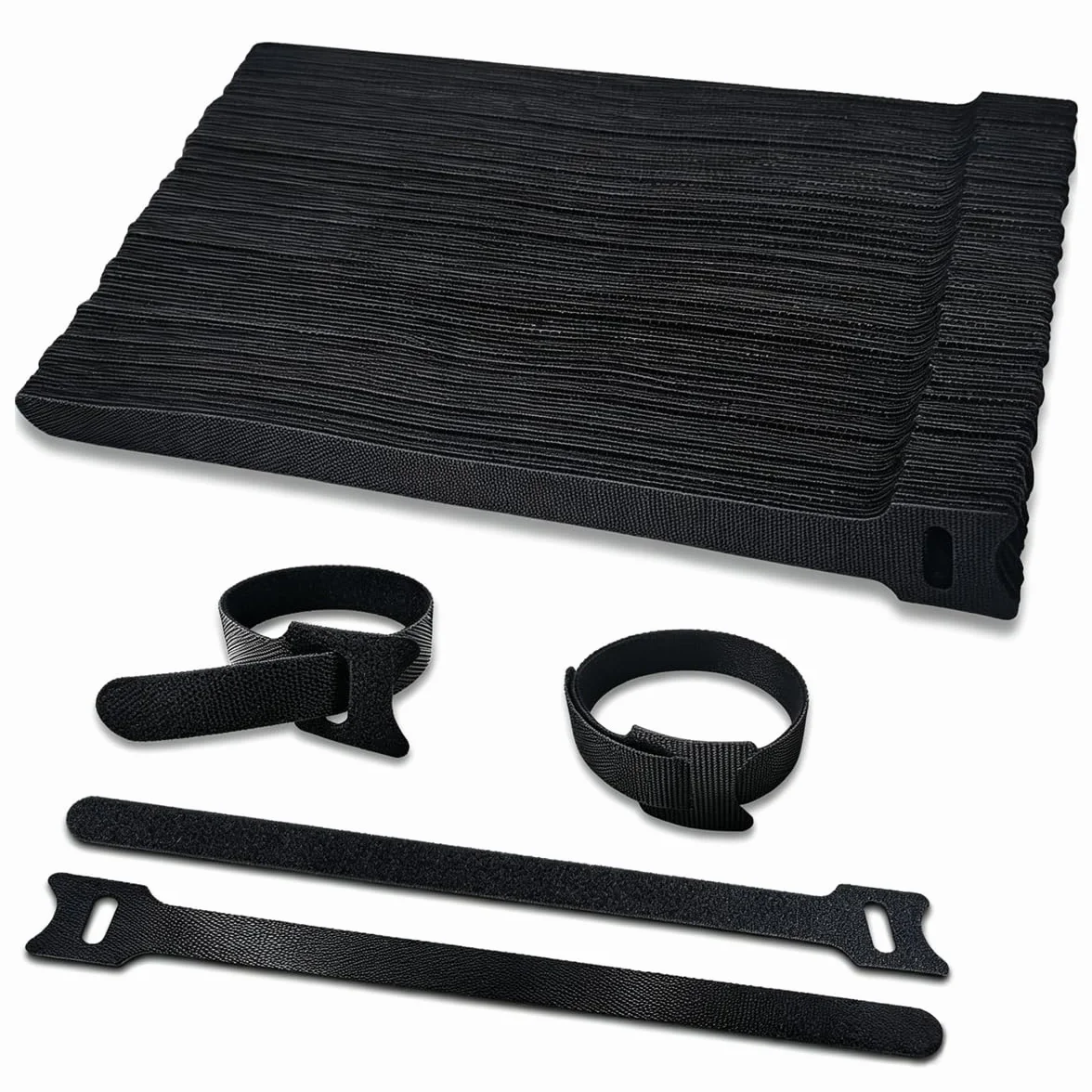 Opaska kablowa, 100 szt., pasek na zarysowania, opaska kablowa, 200 mm x 12 mm, wielokrotnego użytku, łatwe do przycięcia, do przechowywania i organizacji wszystkich kabli, szerokość 12 mm