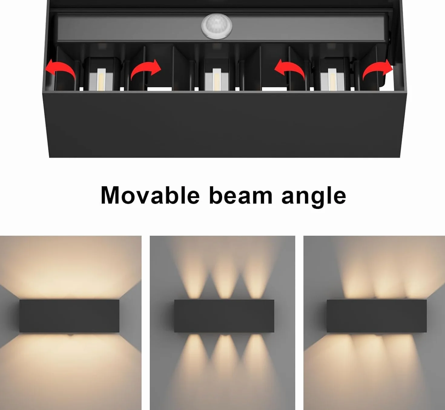 Klighten 30W Lampa zewnętrzna z czujnikiem ruchu 2 szt. Regulowana wiązka światła