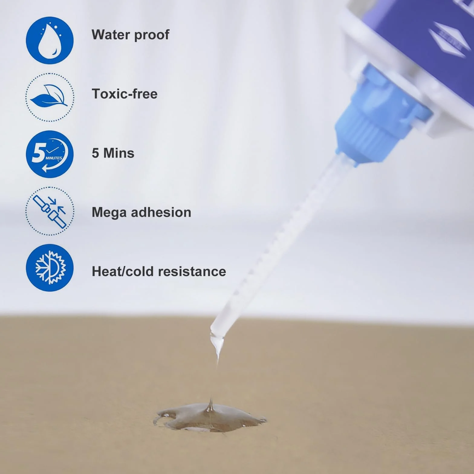 Przezroczysta żywica epoksydowa, 2 sztuki kleju epoksydowego 50 ml, klej epoksydowy, dwuskładnikowy klej epoksydowy, klej do metalu, przezroczysty klej do klejenia metalu, drewna, tworzywa sztucznego