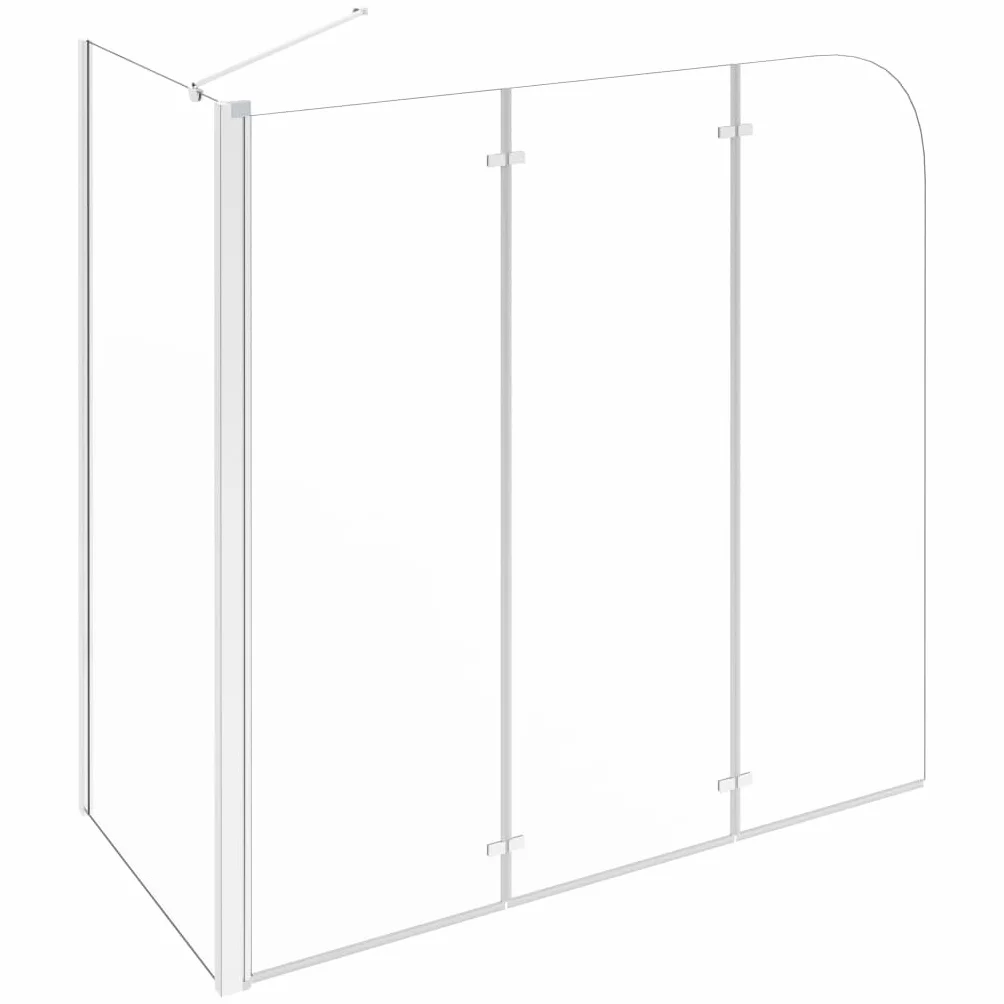 Kabina prysznicowa z hartowanego szkła 3 mm z profilami aluminiowymi przezroczysta 120 x 69 x 130 cm składana konstrukcja do ochrony przed pryskaniem w łazience