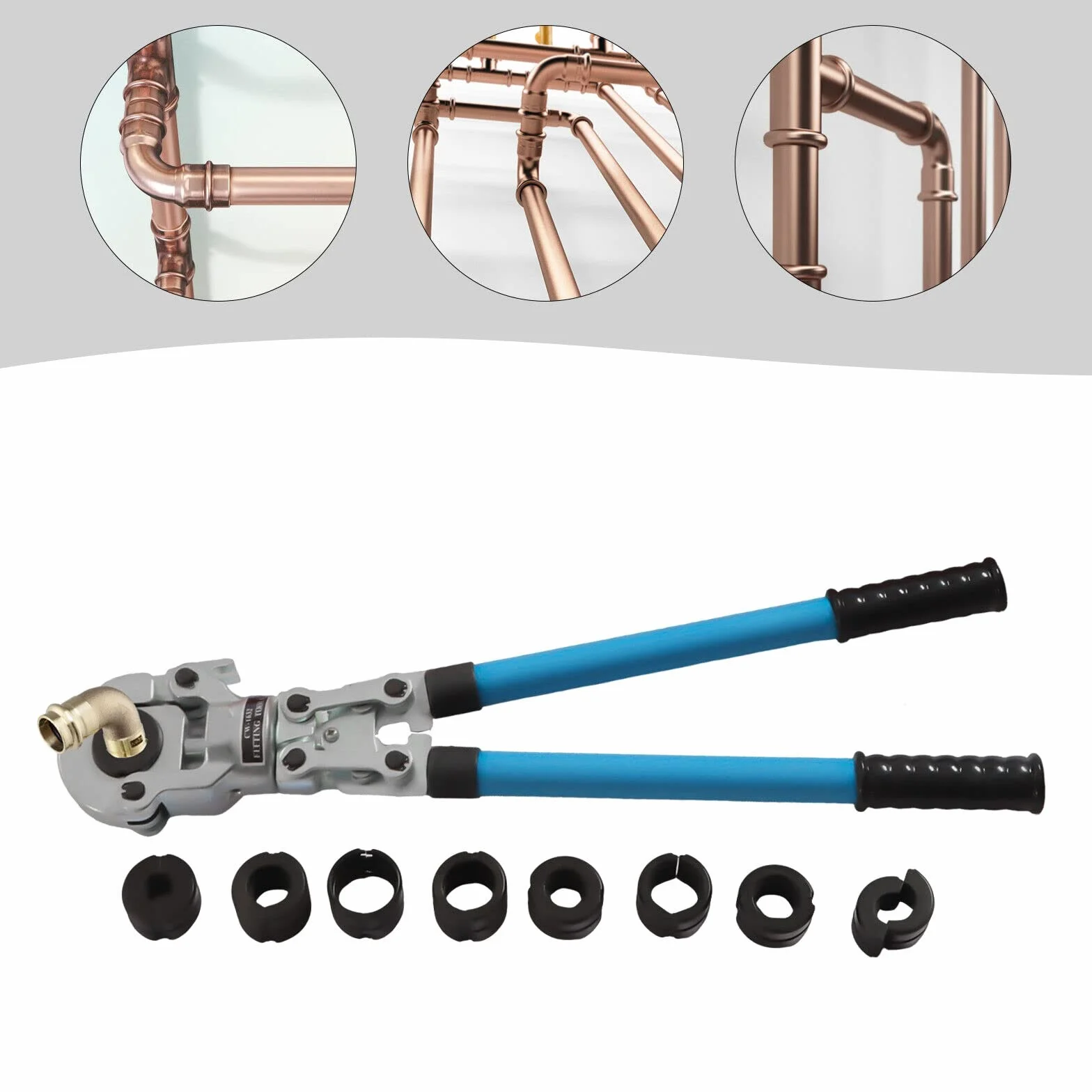 PEX zestaw narzędzi zaciskowych, prasa ręczna, szczypce zaciskowe V12 – 28 mm i TH16-32 mm, rura kompozytowa, rura miedziana, szczypce do zaciskania, zestaw szczypiec zaciskowych