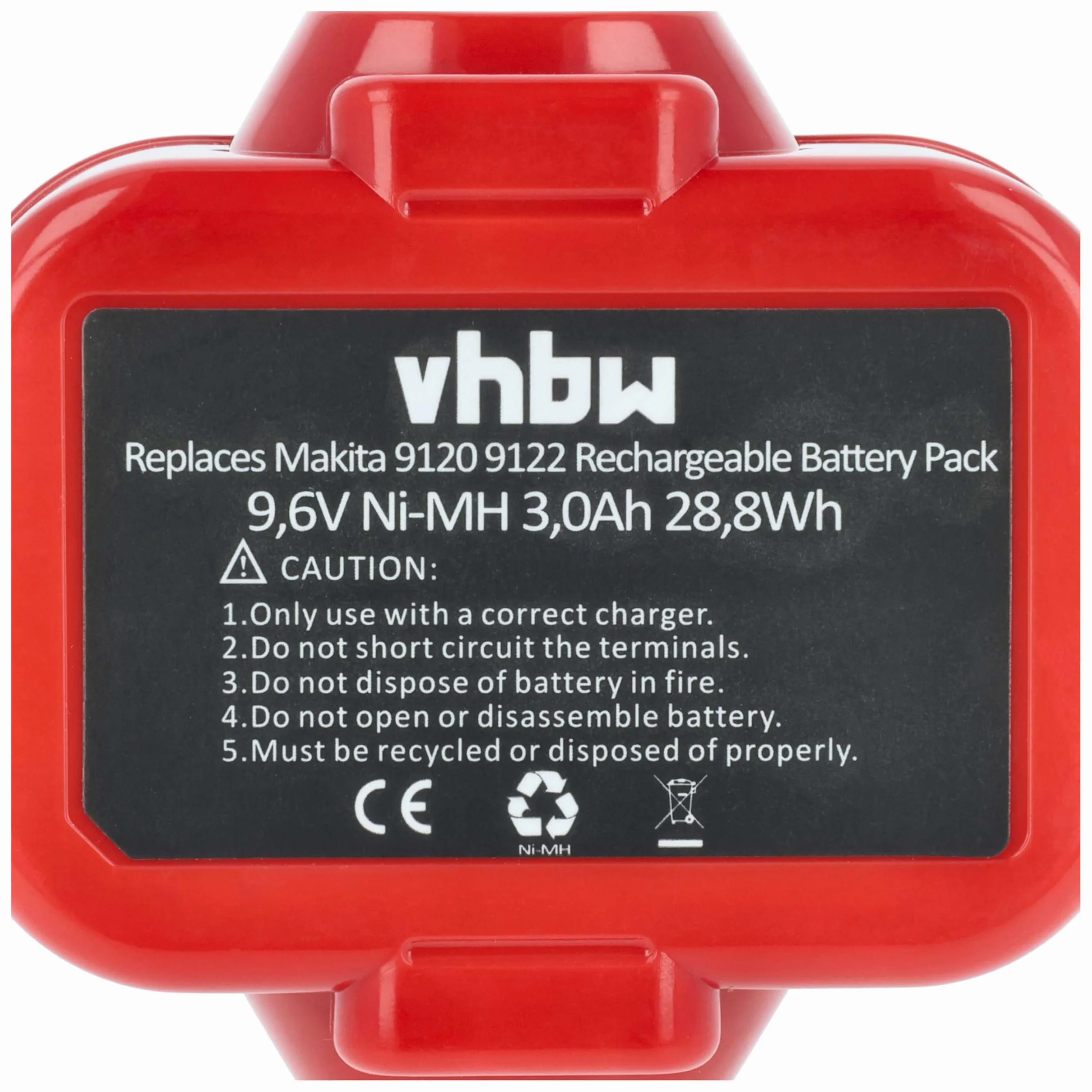 vhbw Akumulator zastępczy do Makita 9102A, 9100, 9101, 9102 do narzędzi elektrycznych (3000mAh NiMH 9,6V)
