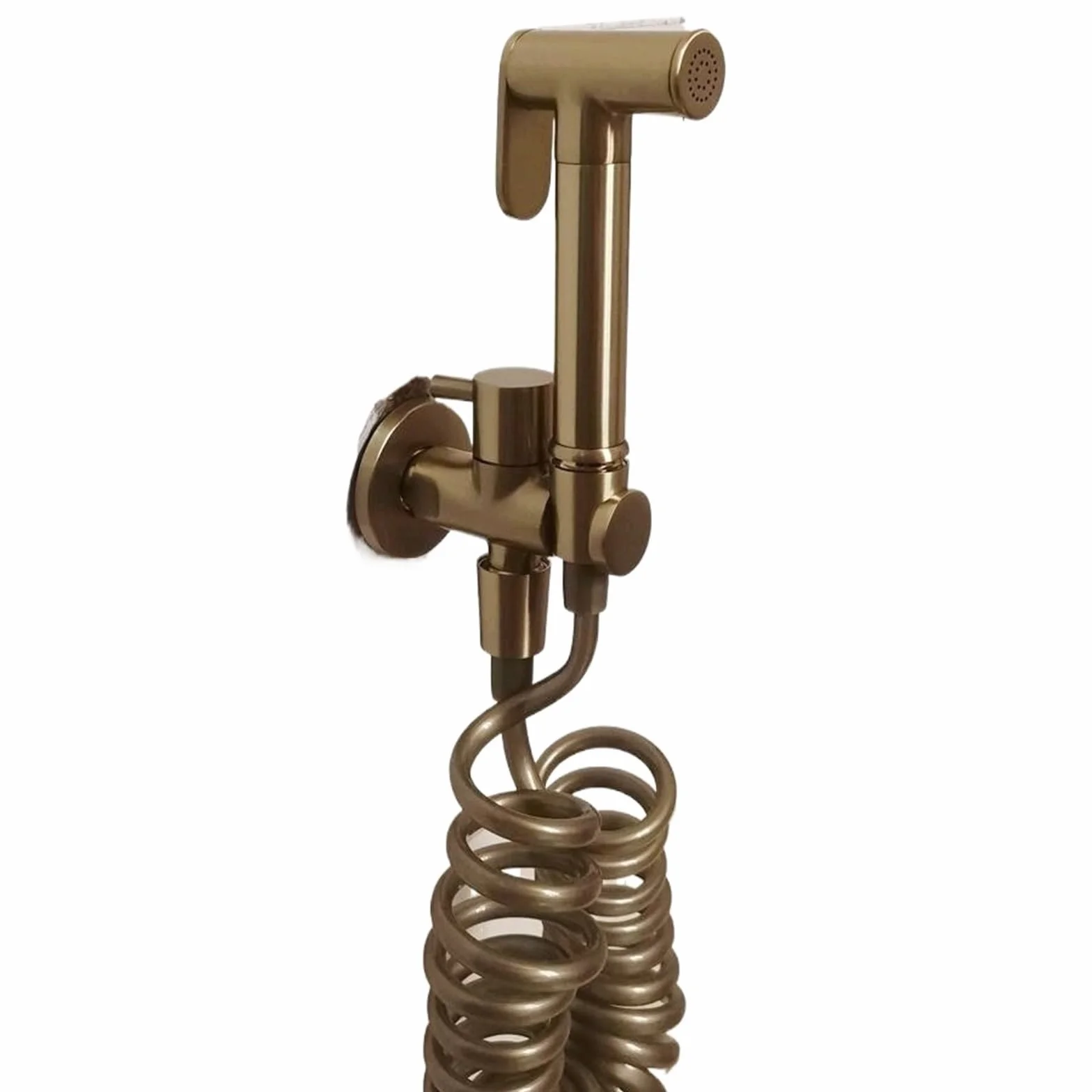 ISCBAFYX Bateria bidetowa Shattaf Antique Brushed Gold lub Gunmetal Grey Douche Ręczny pistolet natryskowy Zawór kąpielowy z dyszą (chrom)