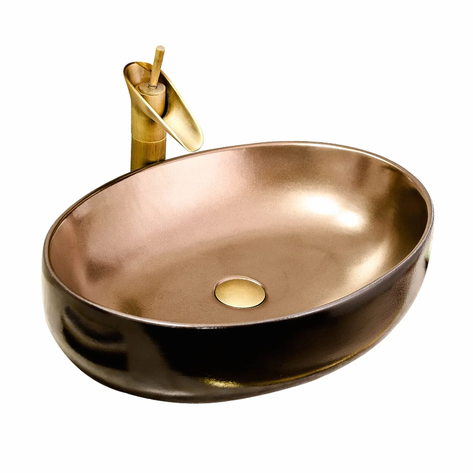 Umywalka Łazienkowa Nablatowa Ceramiczna, Owalna, Nablatowa, 21,6" Dł. X 15,7" Szer. X 5,5" Wys. Artystyczna Porcelanowa Umywalka Ceramiczna Nablatowa, Umywalka Nablatowa Łazienkowa