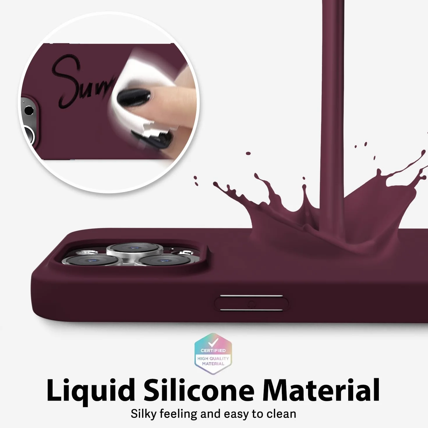 Etui silikonowe iPhone 14 Pro Magsafe magnes bordowo-winne