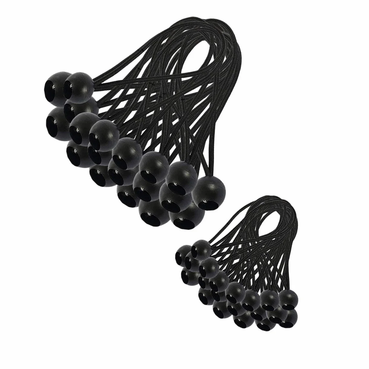 30 sztuk Liny bungee do plandeki,napinaczy do plandek, gumowe napinacze z kulką, liny bungee do pawilonu, plandeki, kempingu, namiotu, szelek przedłużających zasłony (200 mm i 150 mm)