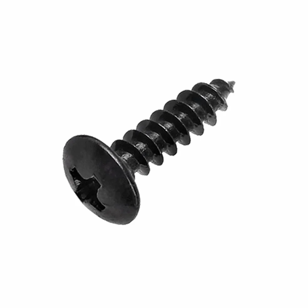 20 sztuk wkrętów samogwintujących M5 x 16 mm czarne wkręty krzyżowe ze stali węglowej do drewna materiałów miękkich i płyt gipsowych z okrągłymi łbami