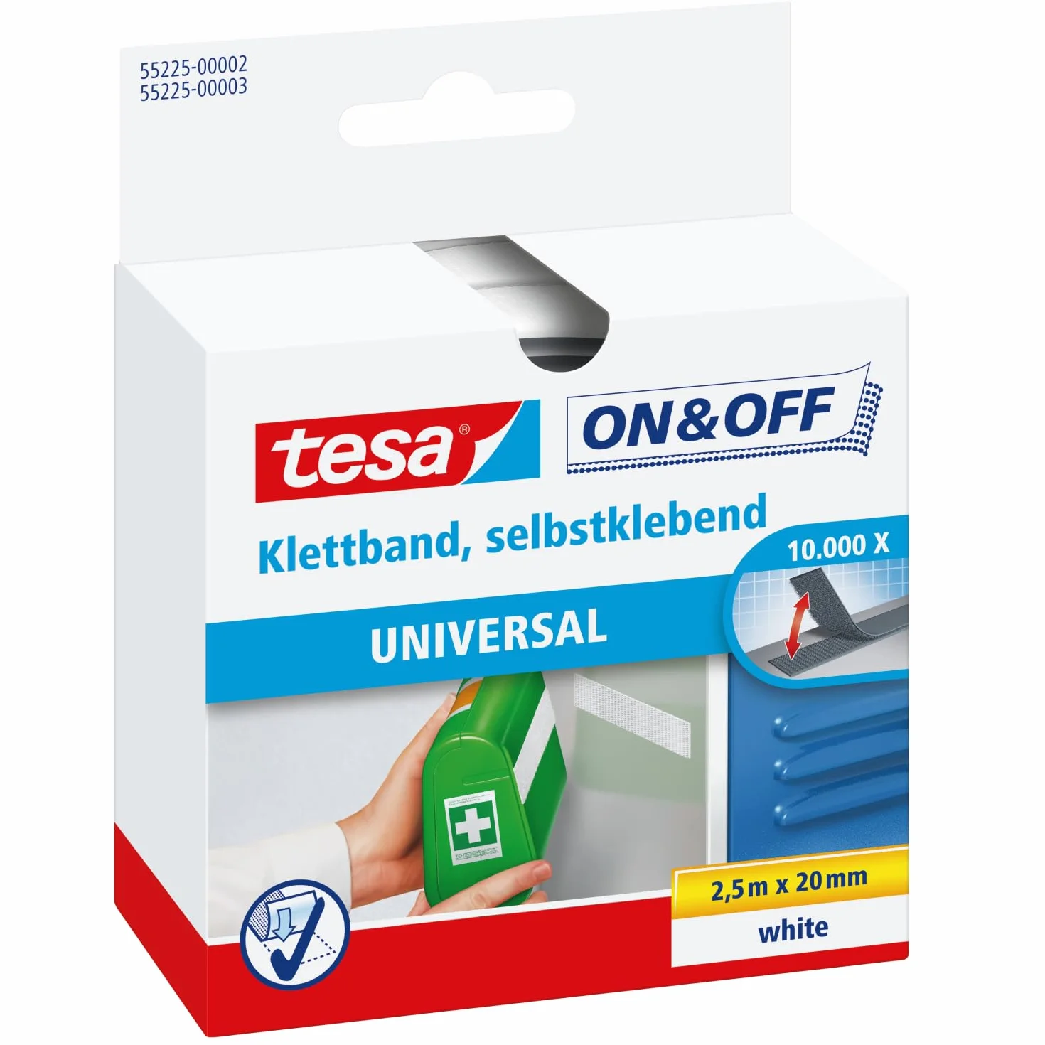 Tesa 55225-00002-01 Uniwersalna Taśma Pętelkowa Biała 2,5m