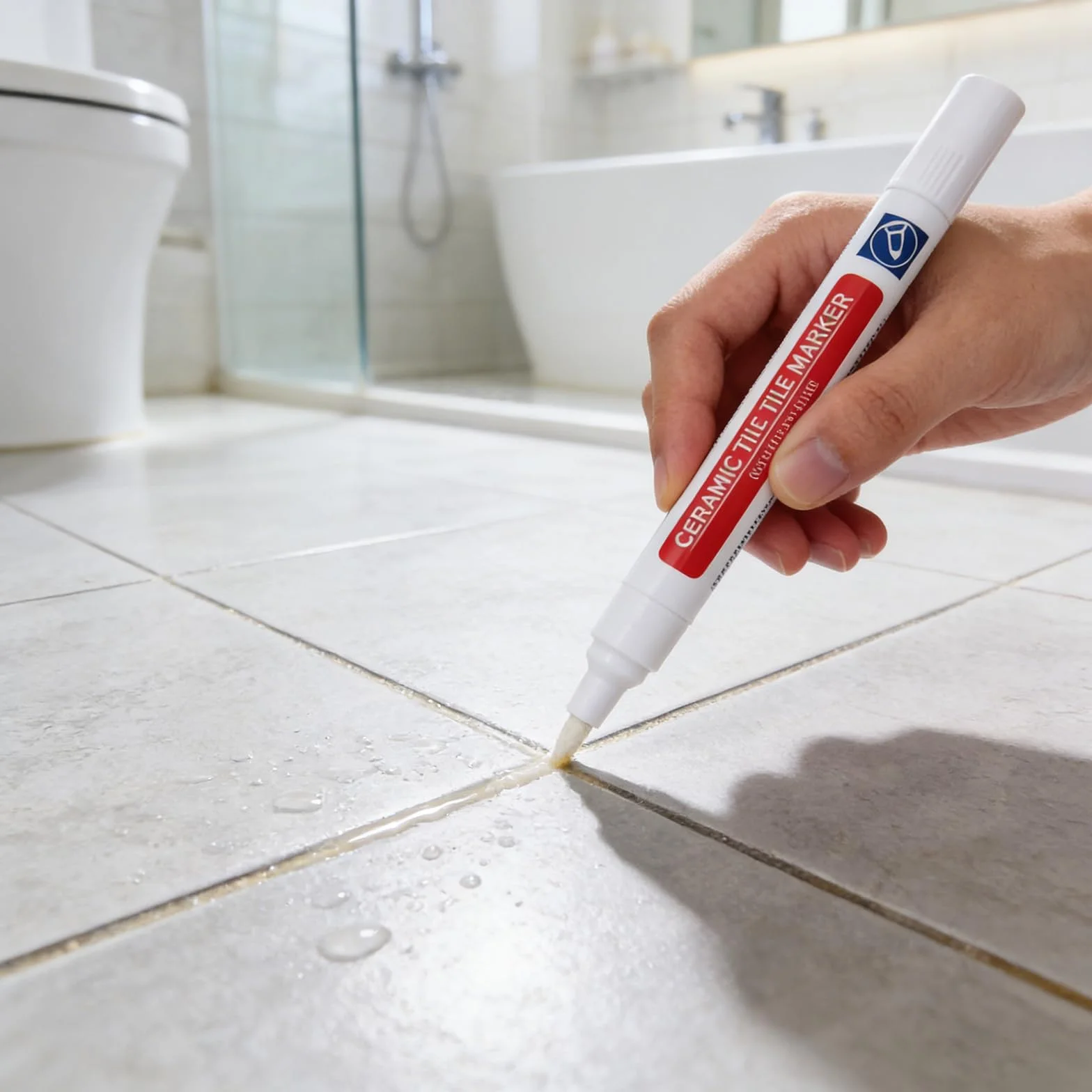 6 sztuk białych pisaków do fug, do renowacji fug, pisak do napraw, wodoodporny do płytek, ścian, fug podłogowych, kuchni, łazienki