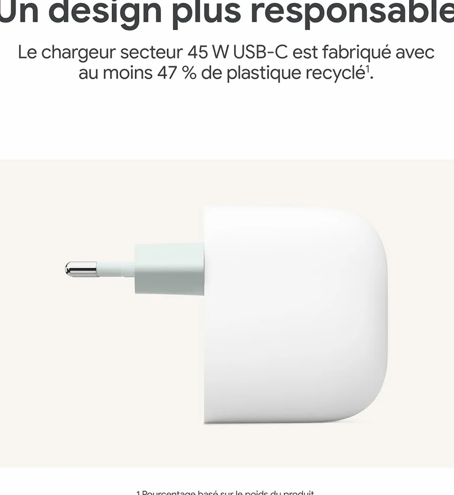 Google Ładowarka USB C 45 W do smartfonów Pixel Snow