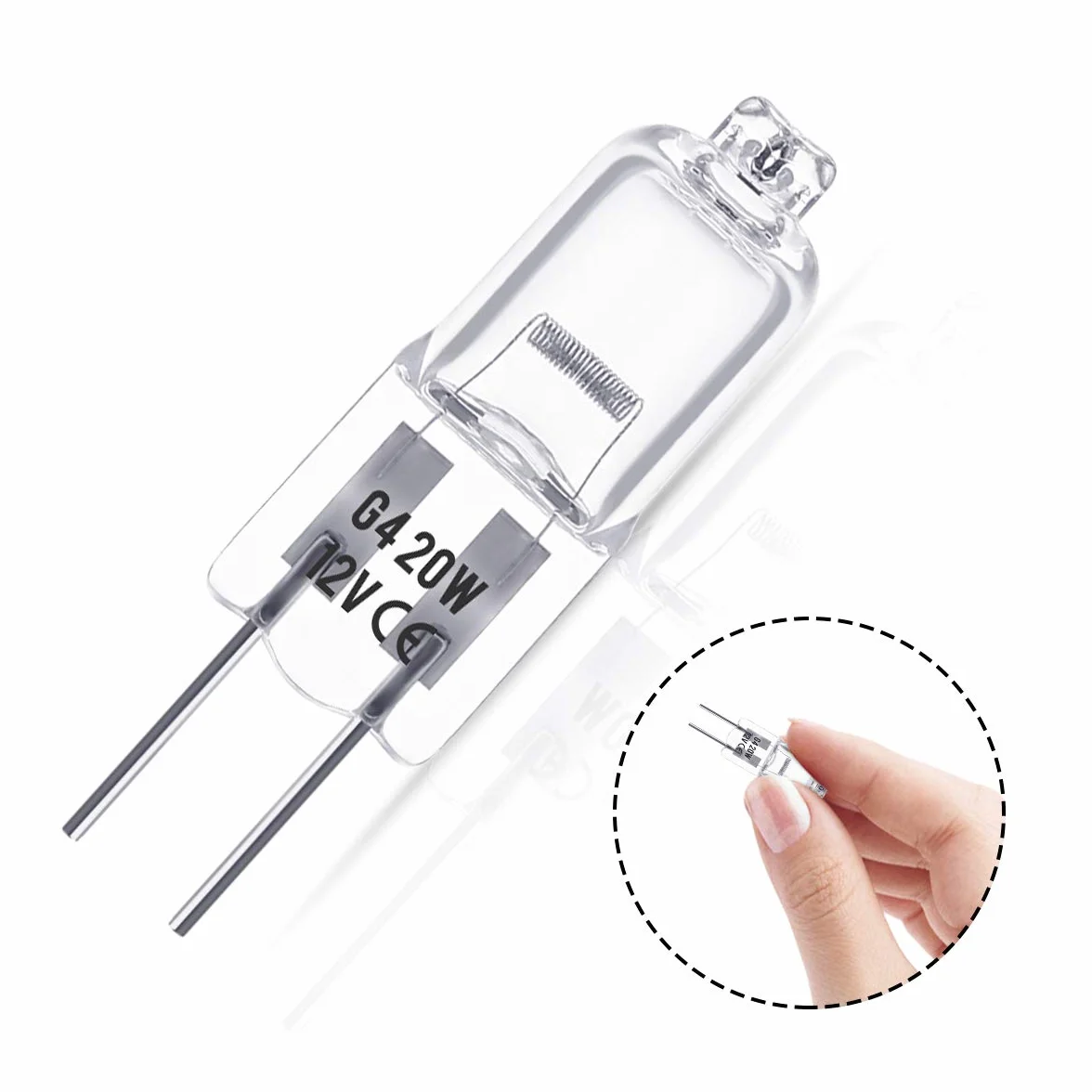 G4 żarówki halogenowe, Techgomade 12 V 20 W Halogen Pin Światło bazowe, 3000 K ciepła biel, 350 lm, możliwość ściemniania, lampa halogenowa o niskim napięciu G4, przezroczysta lampa kapsułkowa, do żyrandoli kryształowych, 10 sztuk